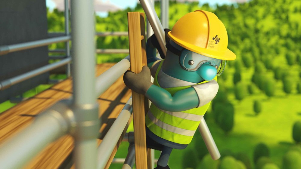 Still from our animated working at height safety video