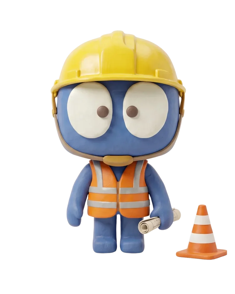 iMe as a construction worker in a hard hat