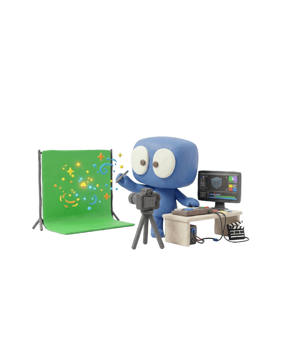 iMe filming in front of a green screen