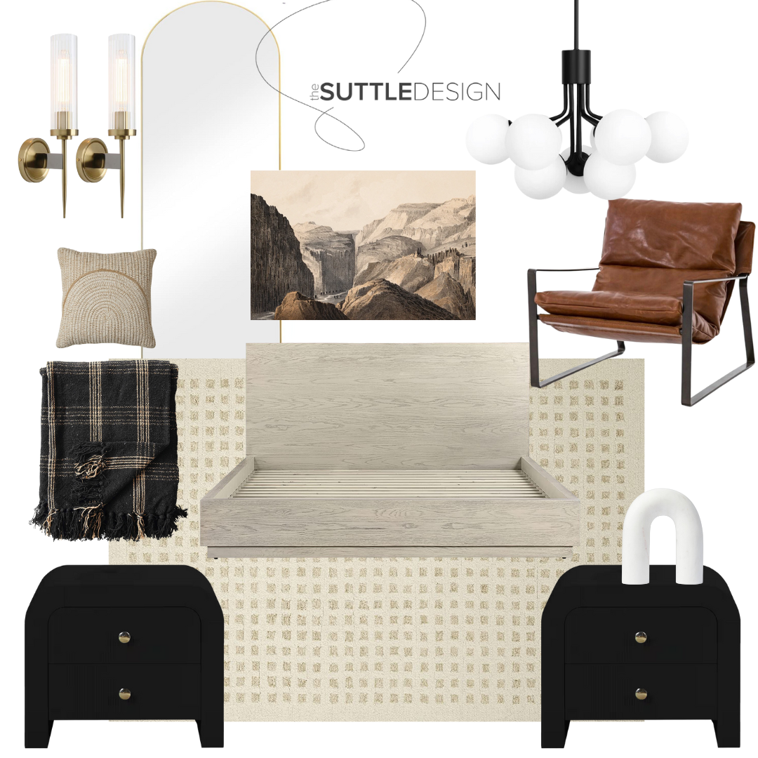 Traditional Modern Primary Bed Mood Board