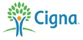 Cigna logo featuring a stylized tree with green leaves and a blue trunk, alongside the company name in blue text.