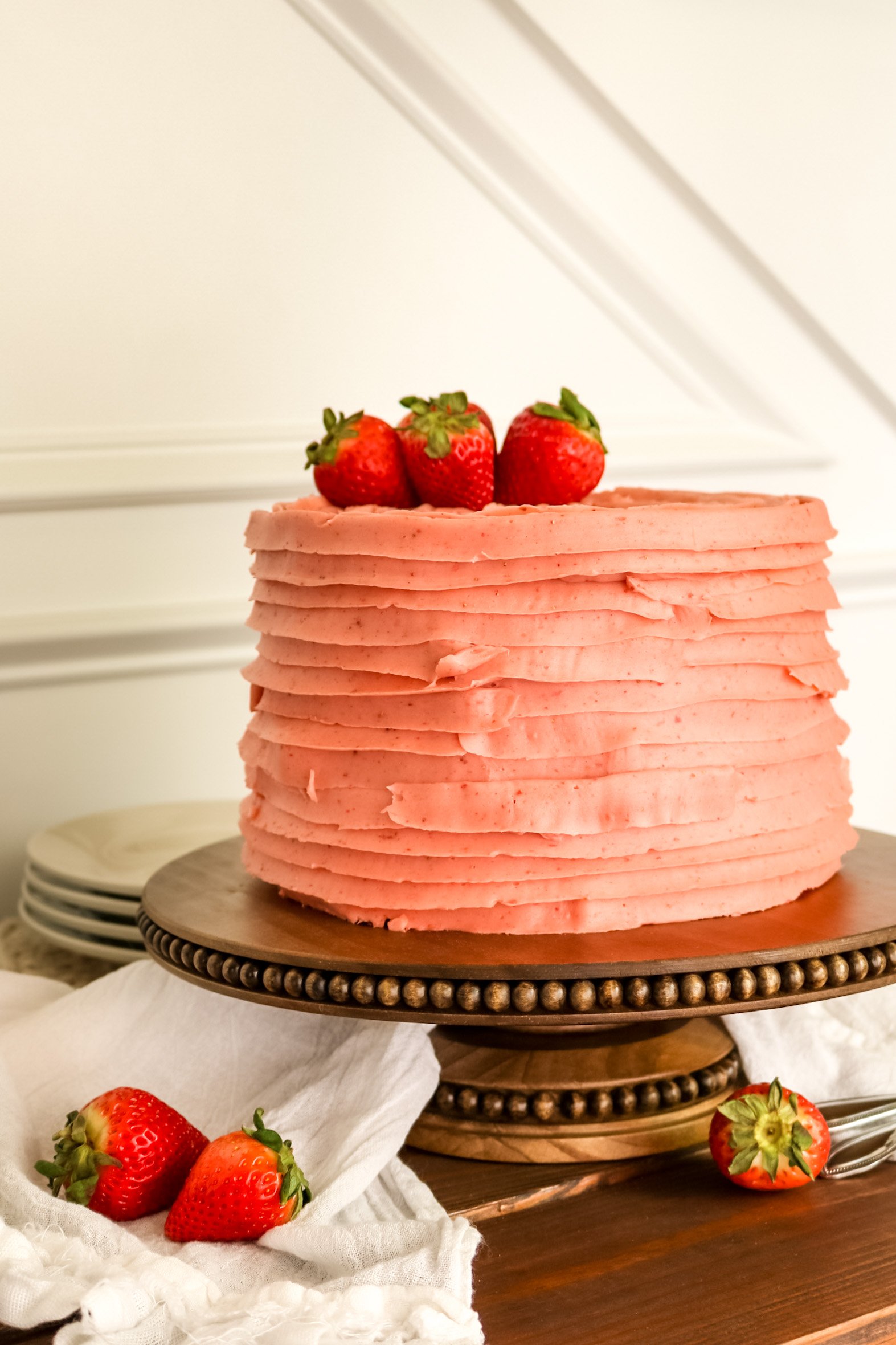 Fresh Strawberries and Cream Cake