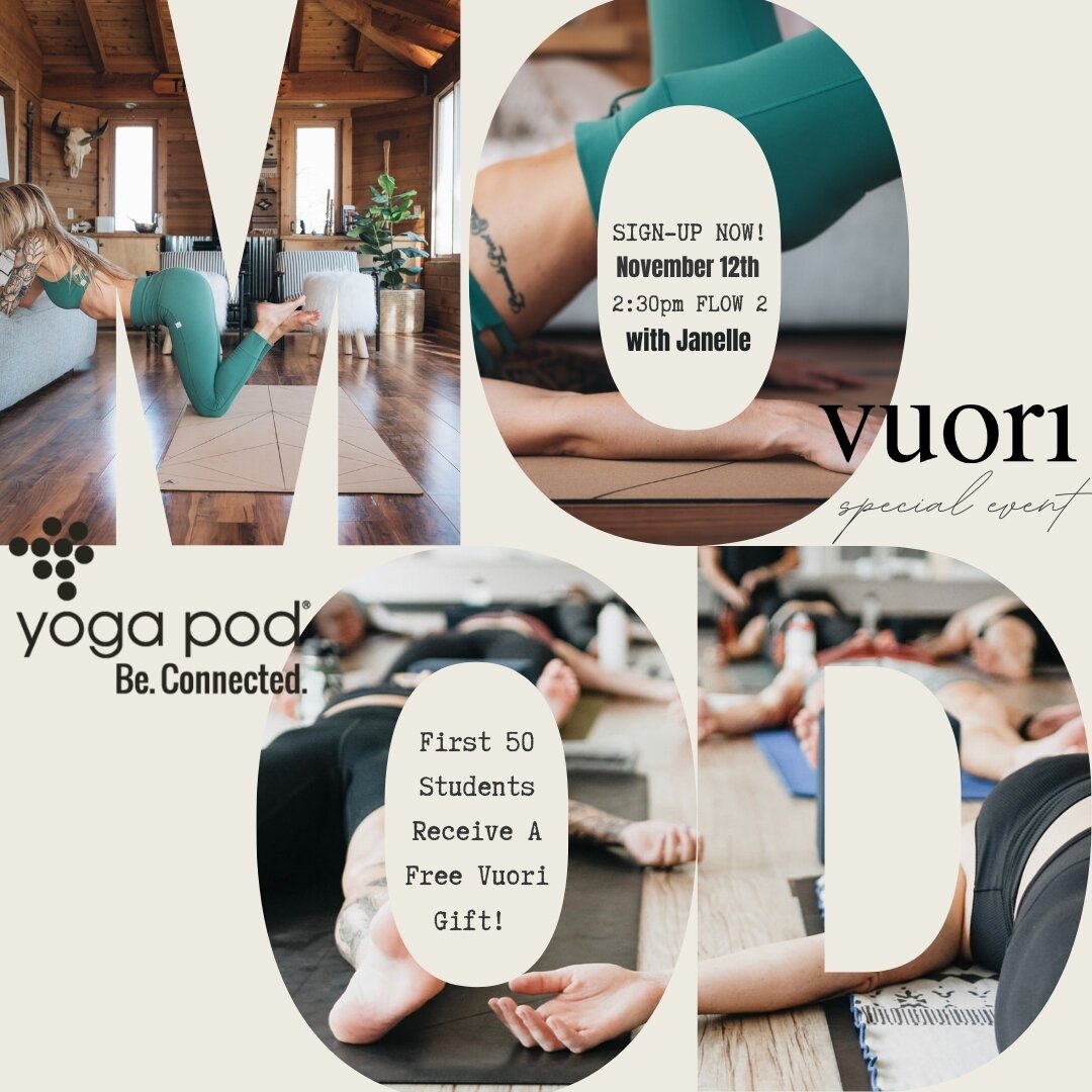 📆 Mark your calendars for Sunday, November 12th, from 2:00pm to 5:00pm, at the Yoga Pod Central Boulder location. This event is the perfect opportunity to kickstart the holiday season with a yoga session led by Janelle Holter &amp; the first 50 stud