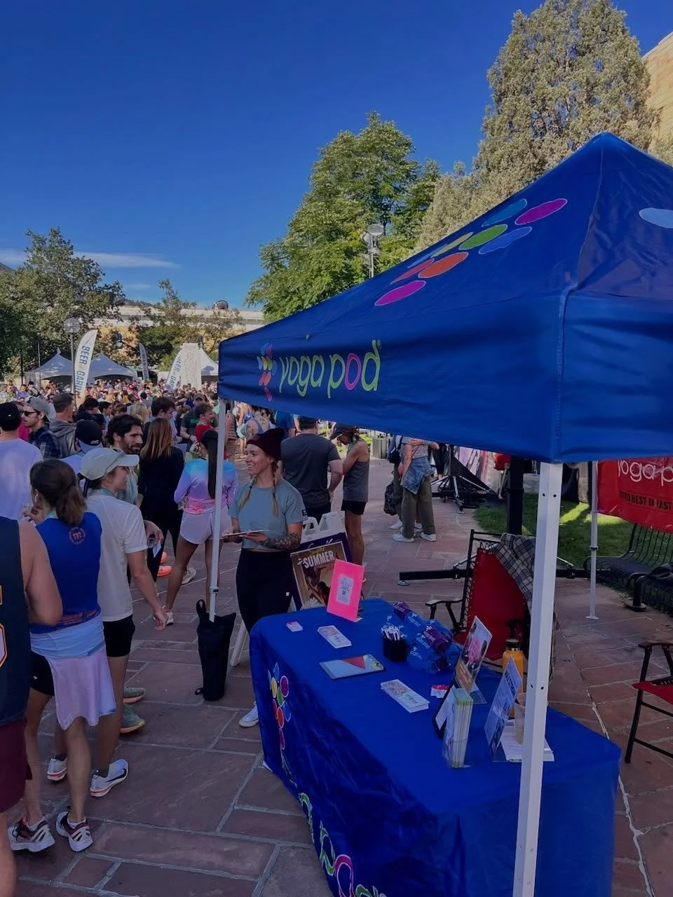 Come find us this morning at @boulderthon! 

@cityofboulder @boulderlifestyle 

#yogapod #yoga #community #boulder #bouldercolorado #sundayfunday