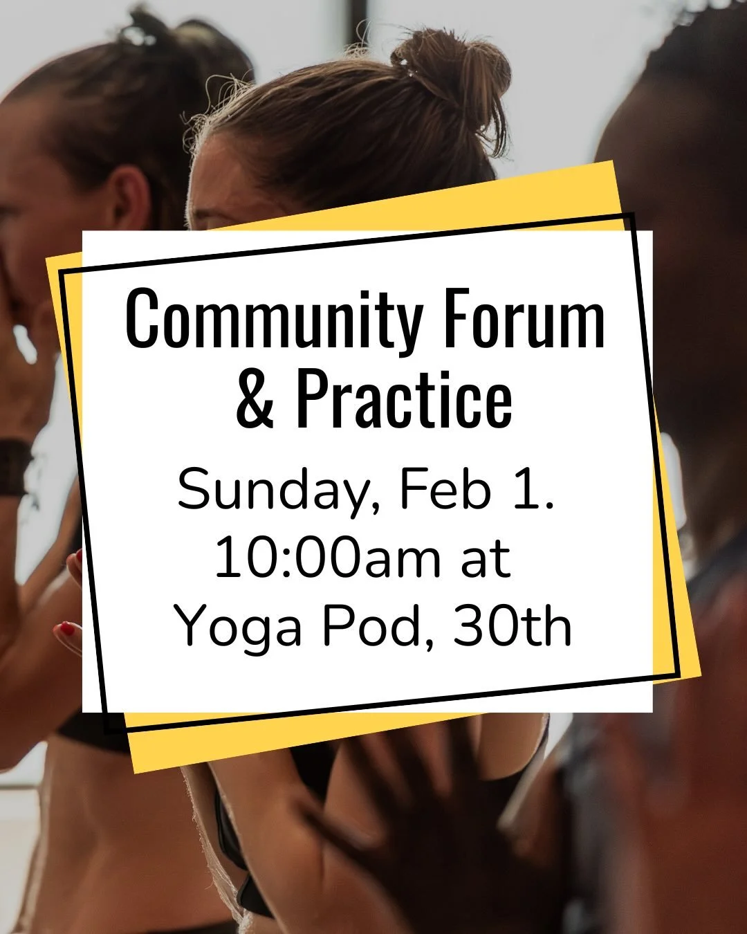 CALL TO ACTION Community Forum &amp; Practice

Sunday, February 1, 2026
10:00 AM-11:30 AM
📍 Yoga Pod Boulder, 30th Street

This event is free to attend. In person space is limited &mdash; please preregister to reserve your spot.

Our country and our