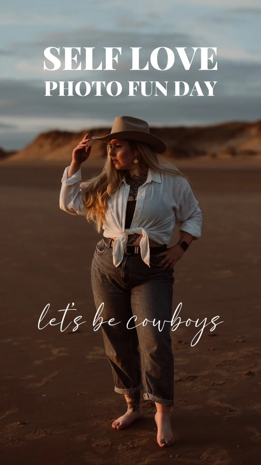 SELF LOVE PHOTO FUN DAY β€οΈ‍π₯ let’s be cowboys!
Ever wanted to dress up, be silly and forget about real life for a bit? Well then I got your back!
I’m giving you the opportunity to live out your cowboy dreams on the 21st September o