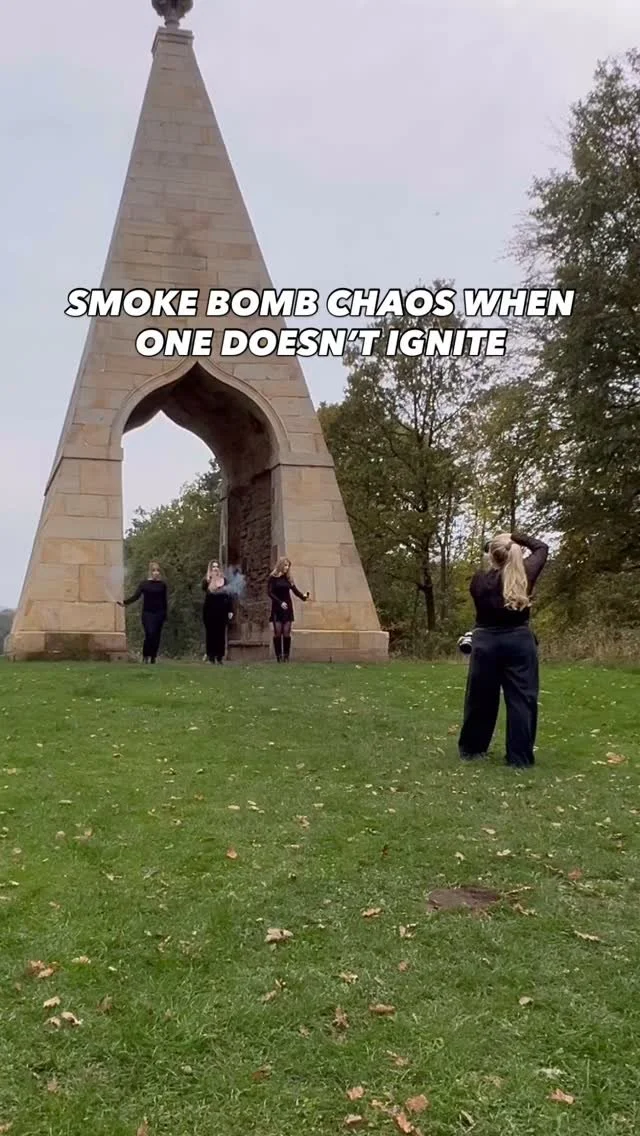 Absolute chaos when one of the smoke bombs didn’t go off during the final group shot for my spooky bitches Halloween shoot!
I have used smoke bombs loads and I’ve literally never had a dud. Even though I had spares, I absolutely didn&rsq