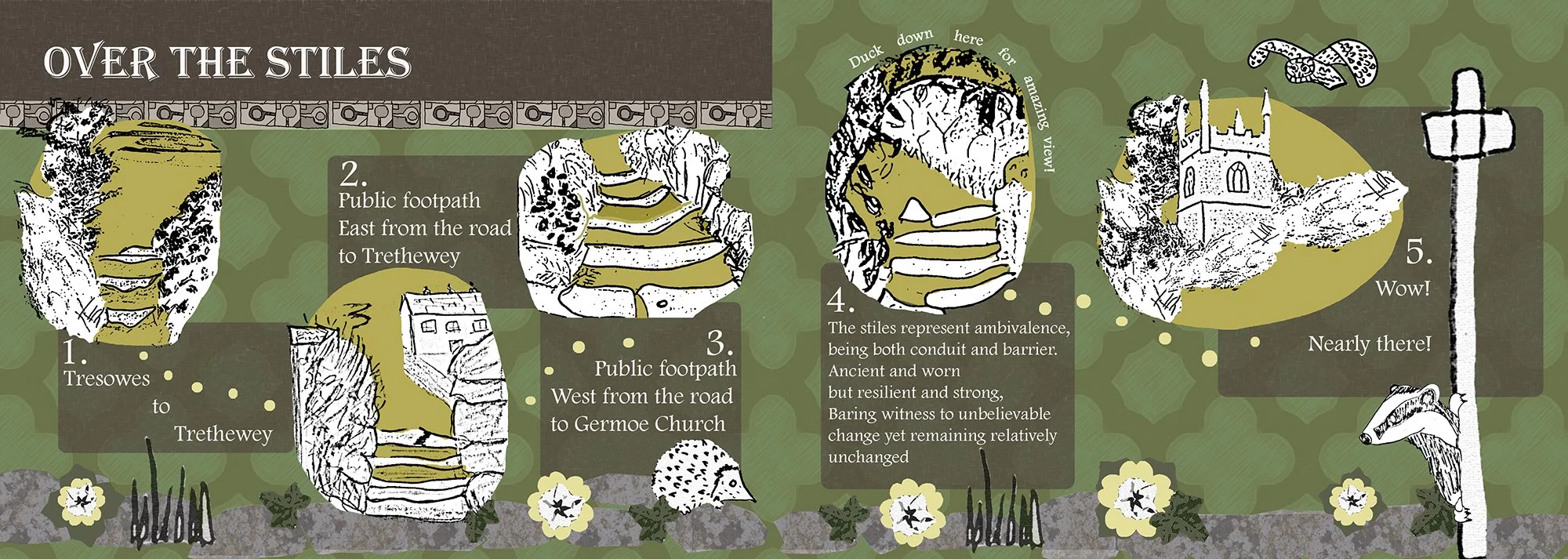 G.Bettinson (2021) 'Stiles' (page from the 'Gathering Germoe booklet' A5)