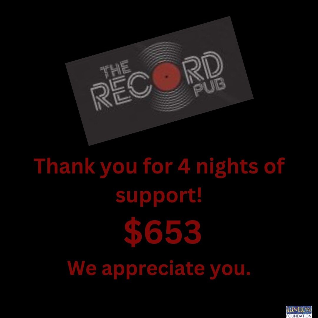 Cheers to @therecordpub and our wonderful community for raising $653 for @llewellynfoundation in the month of March.
Trivia is still happening every Wednesday supporting a local nonprofit.