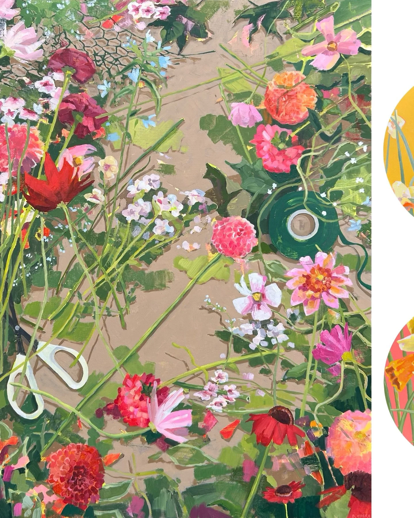 My 7 completed works for &ldquo;Fine Art + Flowers&rdquo; at Second Street Gallery. I grew and learned so much creating these paintings and I&rsquo;m thrilled with both the process and the finished products! Please come see them in person if you&rsqu