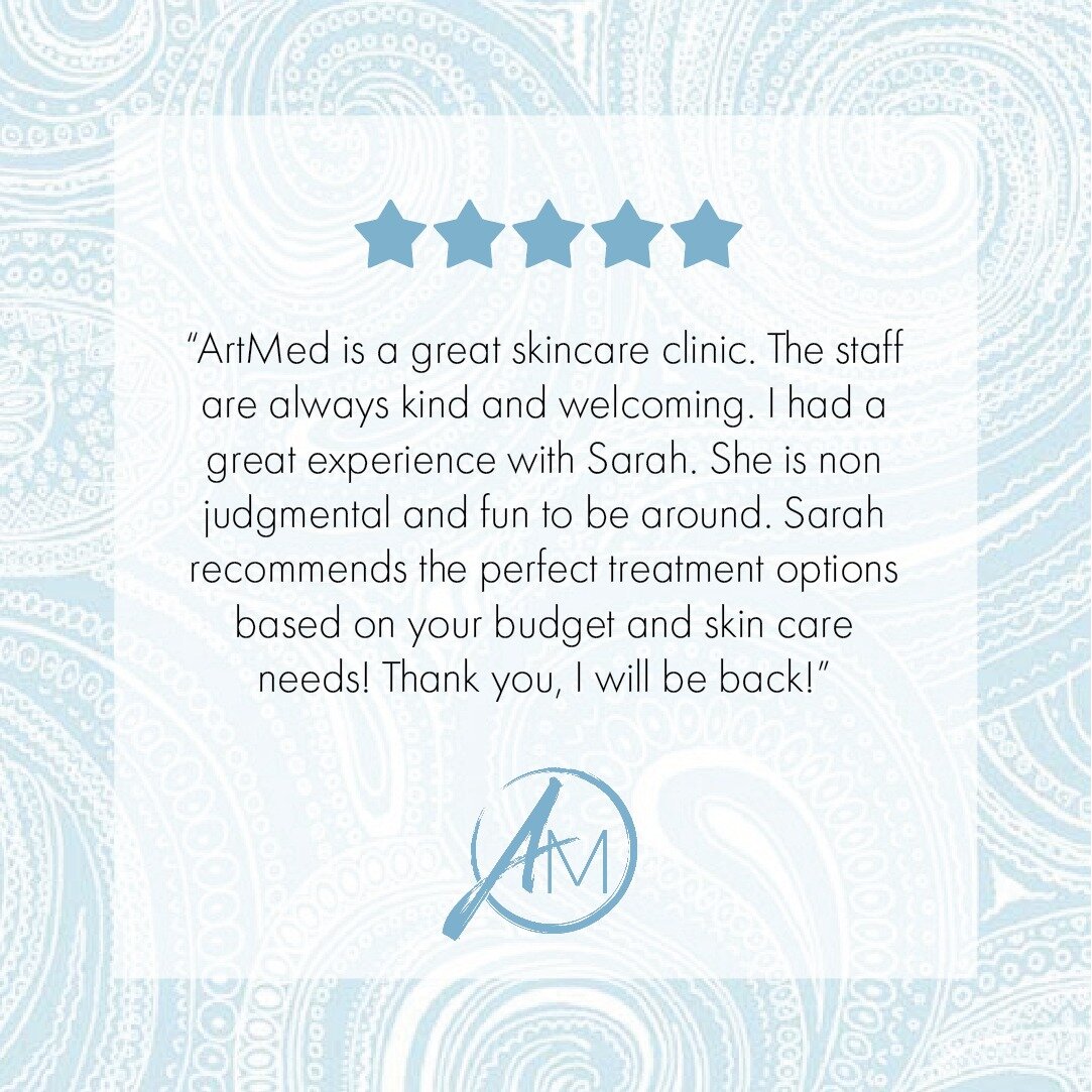 It makes us so happy to hear about our clients positive experiences at our clinic. 💙 We're lucky to have such an amazing team at ArtMed!