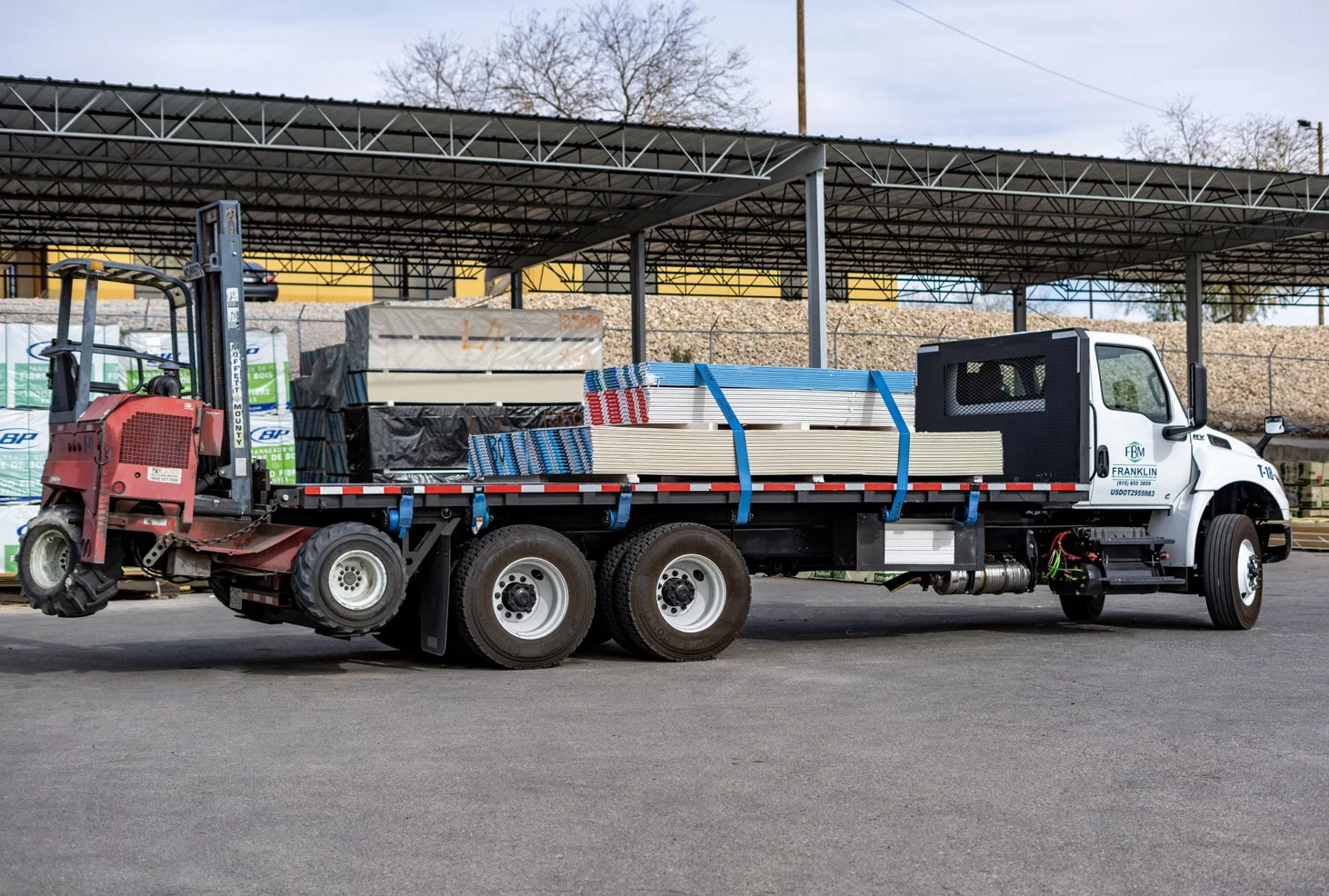 Truck ready to go for a delivery at Franklin Building Materials