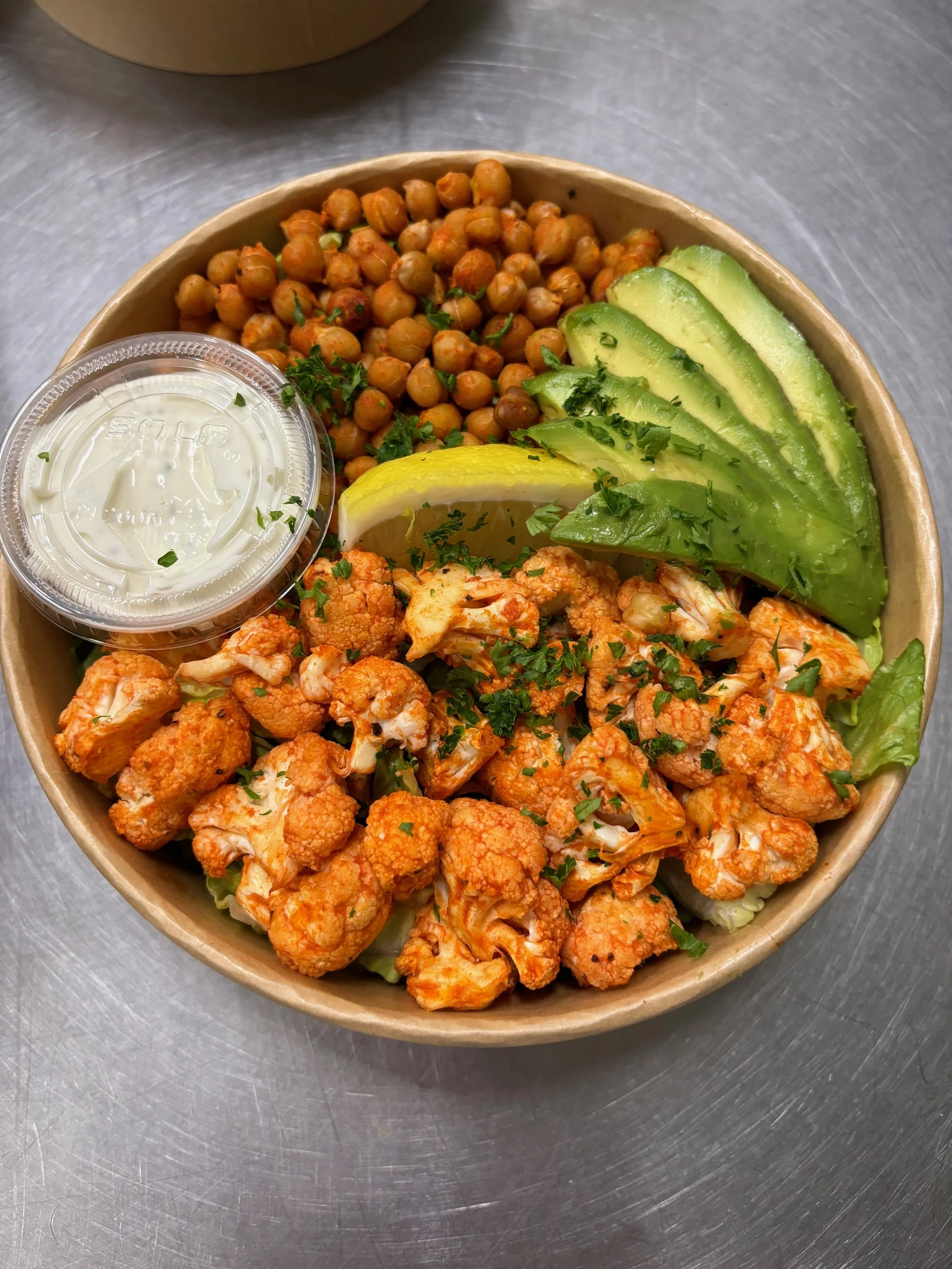 Buffalo Roasted Cauliflower Bowl