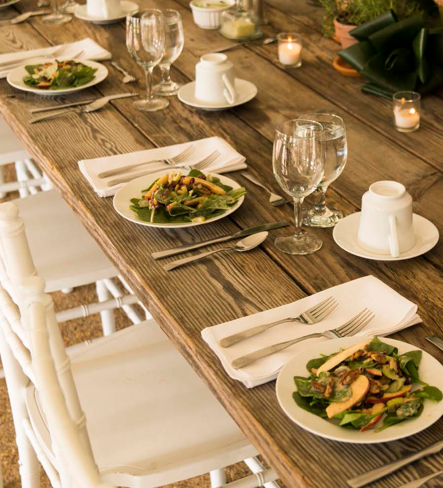 Healthy, nourishing meals served during a wellness retreat at Loopwell in the Hudson Valley