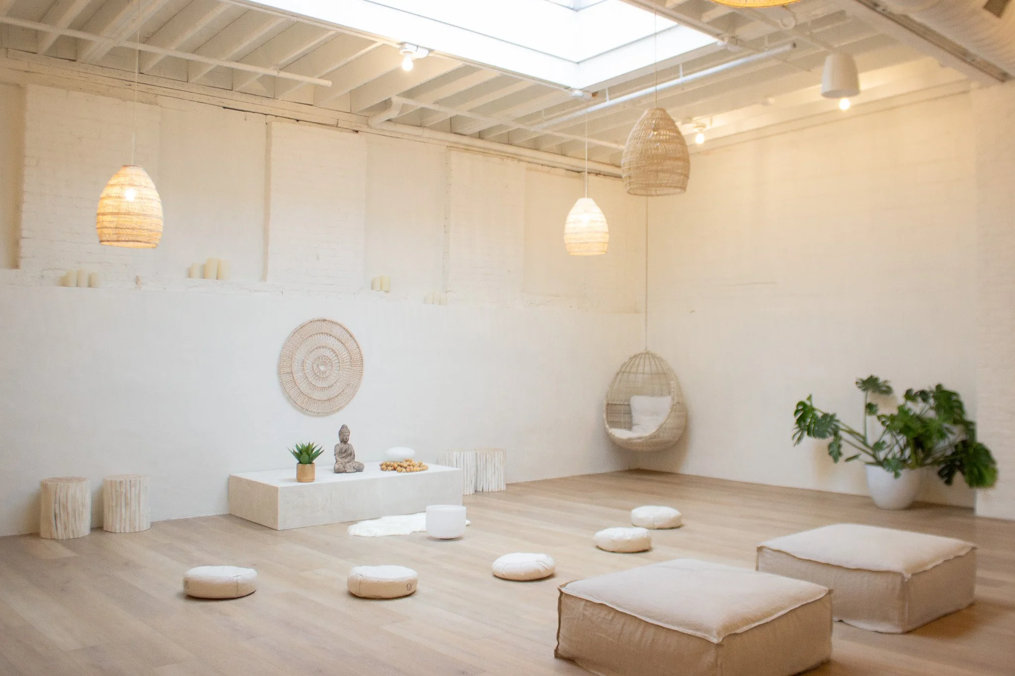 Unique wellbeing space for companies to host premium world cup experience that bring wellness and soccer together in peaceful luxury room ready to gather for the event.