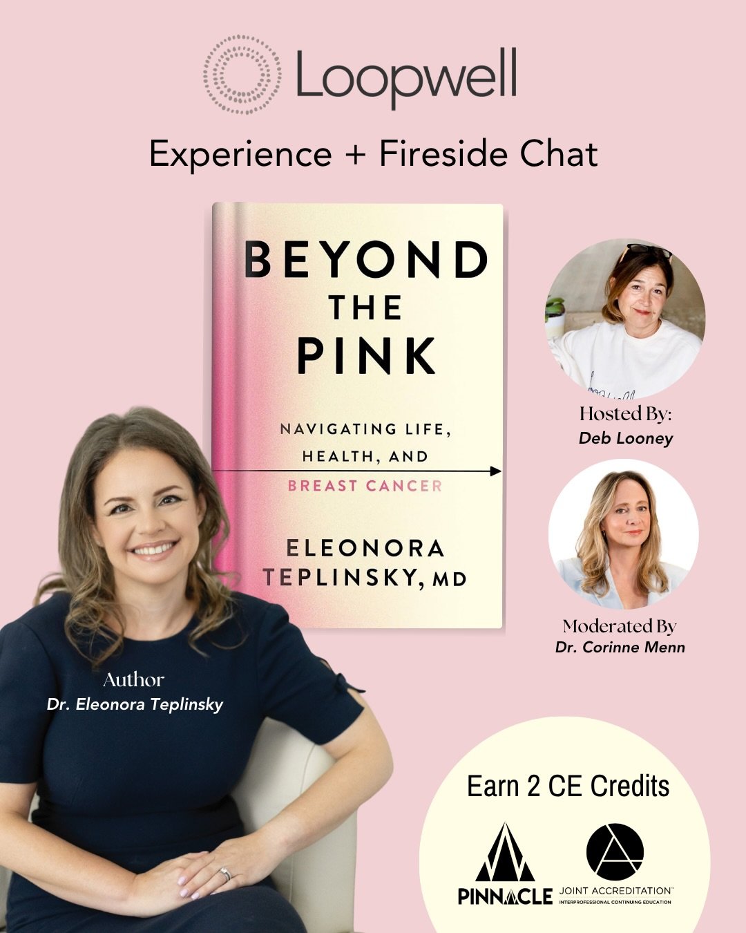 Beyond the Pink. Beyond the Diagnosis.
We&rsquo;re pleased to announce that (2) continuing education credits are now available for healthcare professionals attending our upcoming conversation with @drteplinsky .

Join us at Loopwell for an evening ce