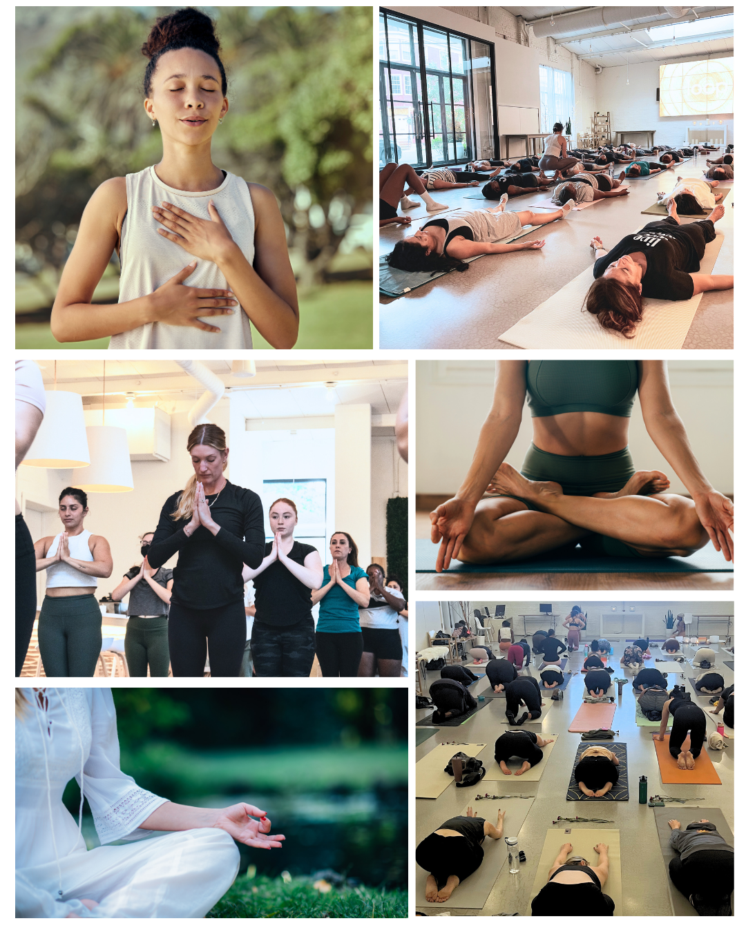 Guided breathwork practice showing relaxation and nervous system support at Loopwell in Montclair