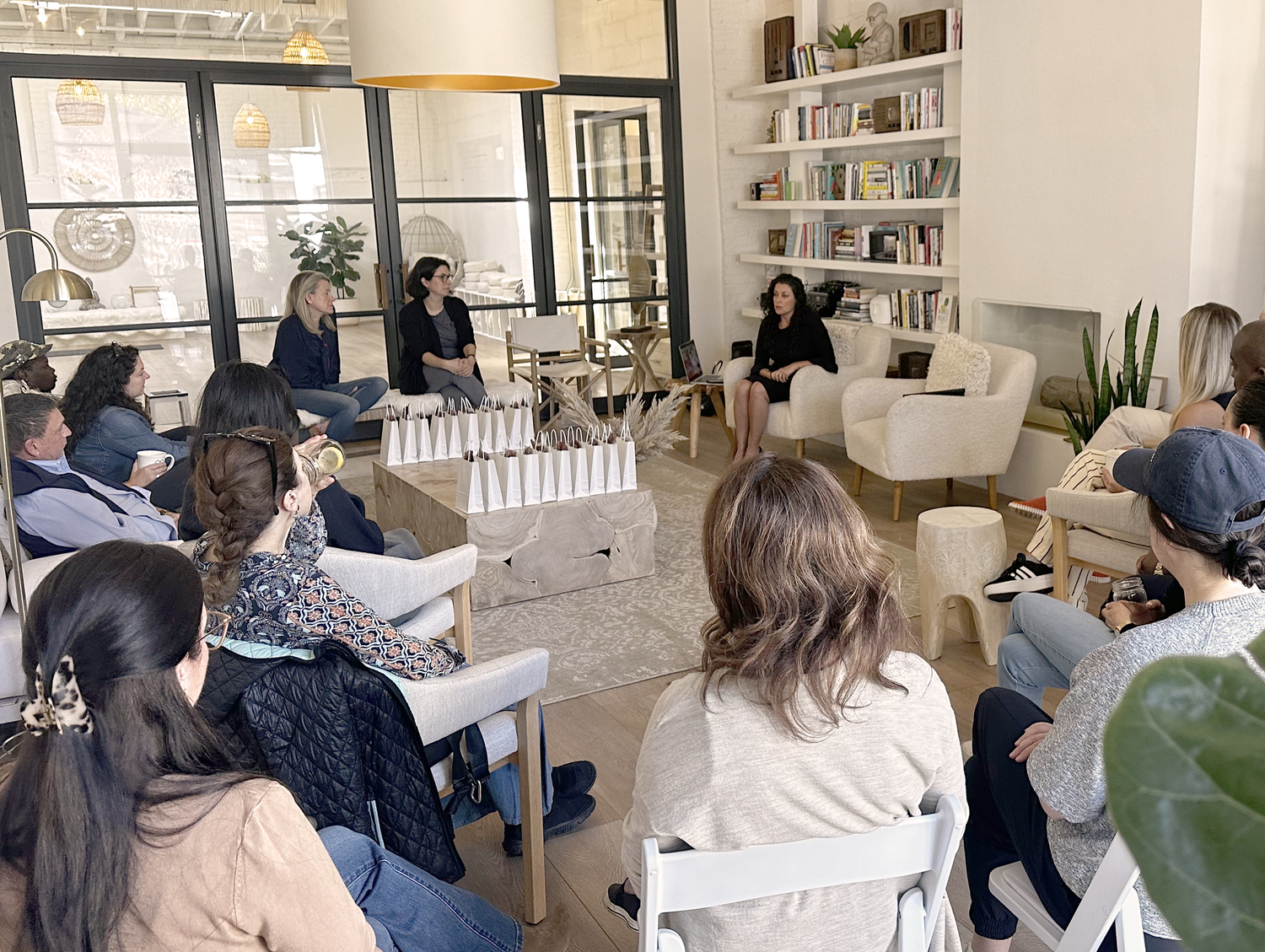 Fireside chat and community gathering for a holistic health workshop in Montclair NJ.