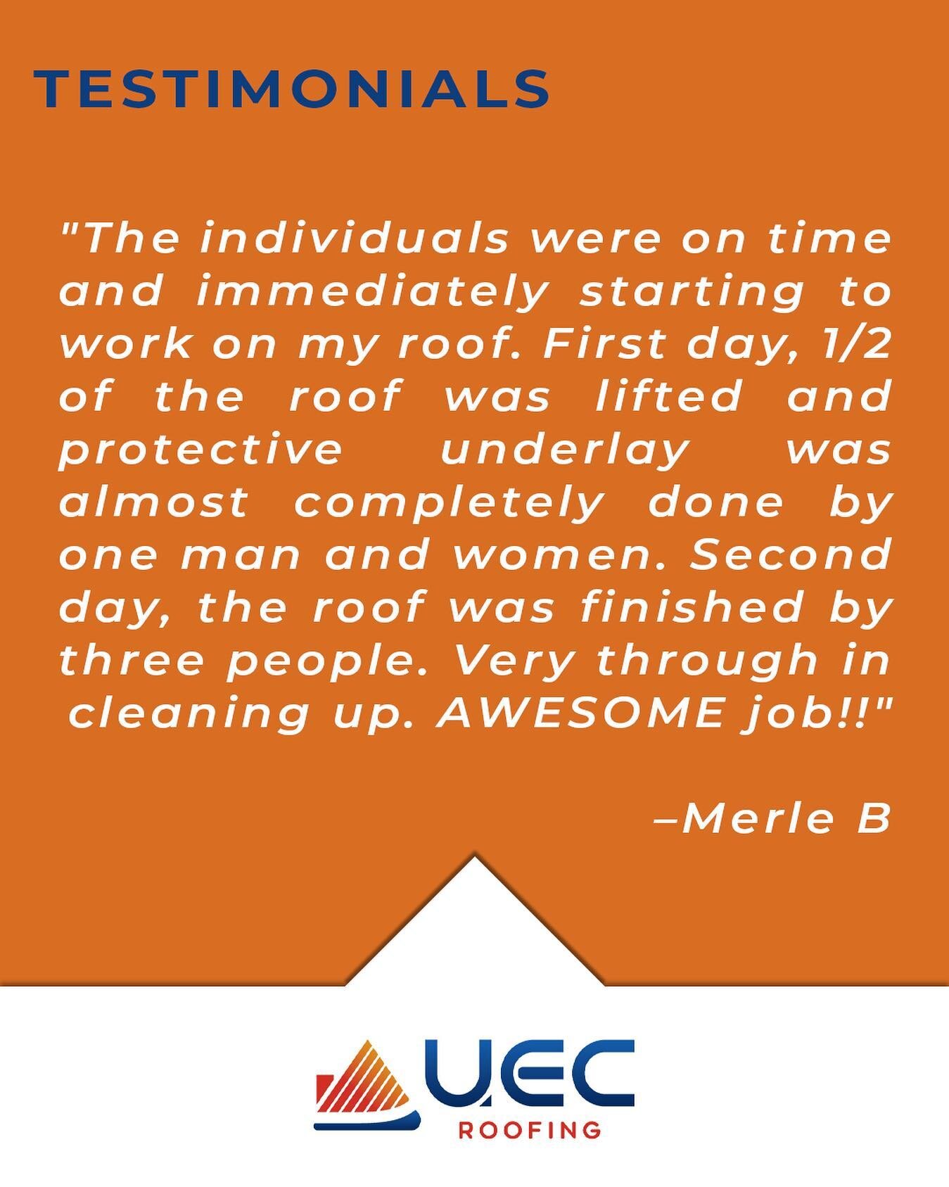 We love a happy @uecroofing Customer!