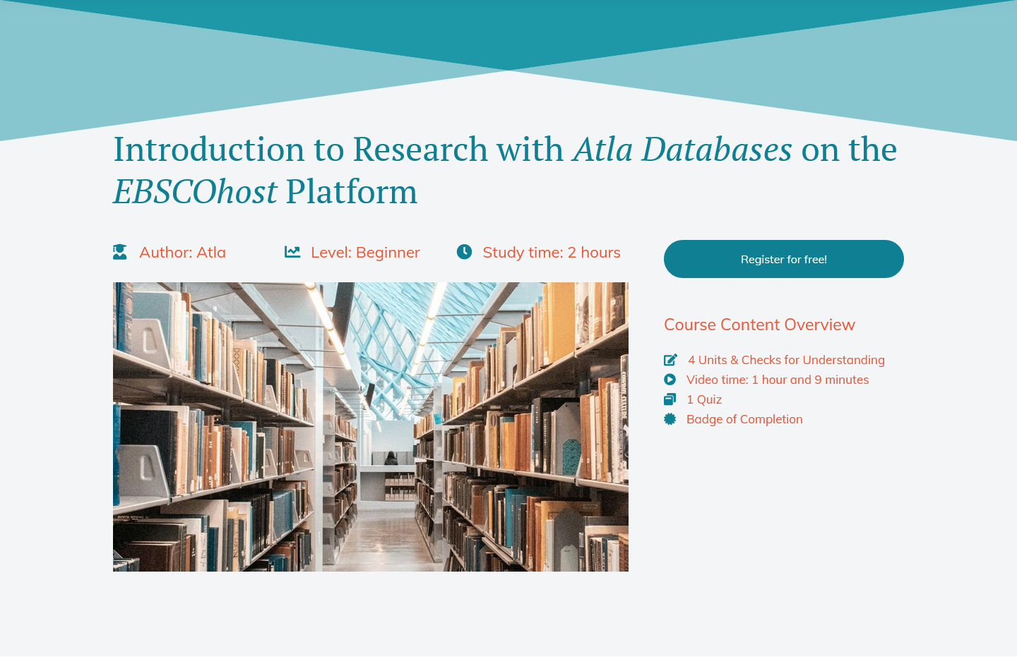 New Free Training Module: Learn to Search Atla Religion Databases
