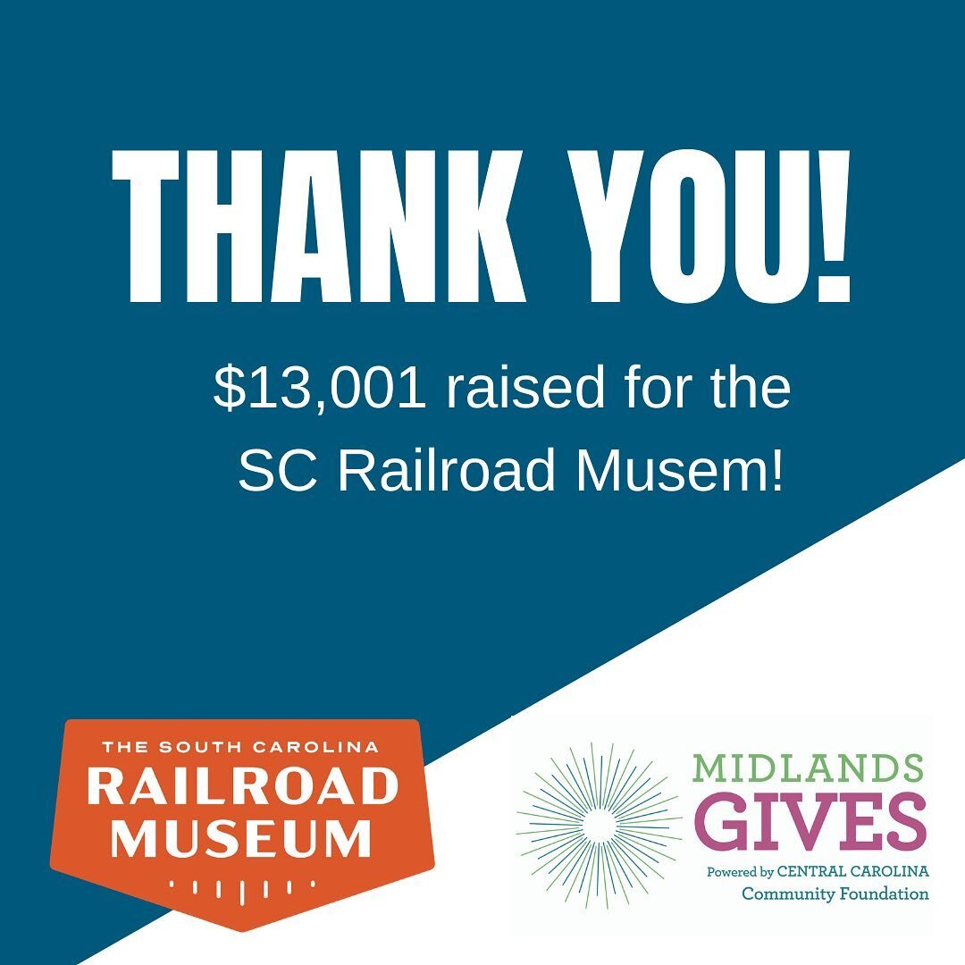 🎉THANK YOU 🎉 With your help, we exceeded our goal and raised $13,001 for the Railroad Museum! We appreciate you and can&rsquo;t wait to see you on a train ride very soon! 😃🚂