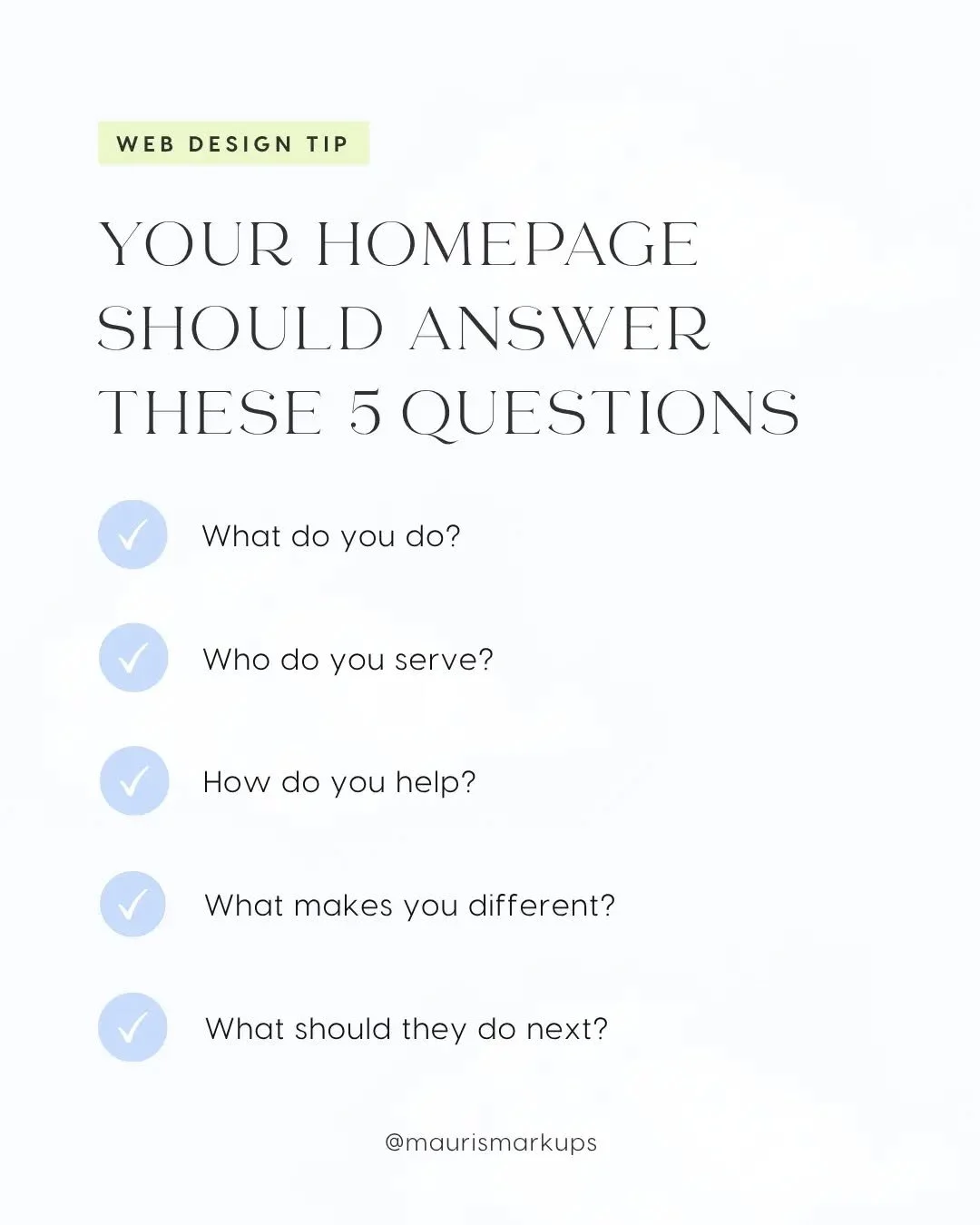 Your homepage has one job: to help visitors quickly understand who you are, what you do, and why they should stick around.

The truth is, most people decide within a few seconds whether they'll keep scrolling or click away. That's why clarity always 