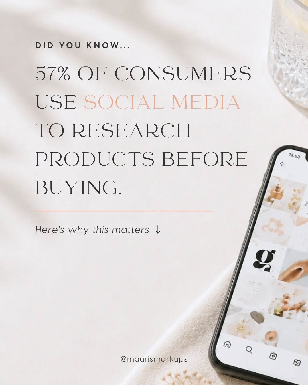 Did you know 57% of U.S. consumers use social media to research products before making a purchase? 📱✨

That means your Instagram isn't just a place to post pretty photos&mdash;it's often where potential customers decide whether they trust your busin