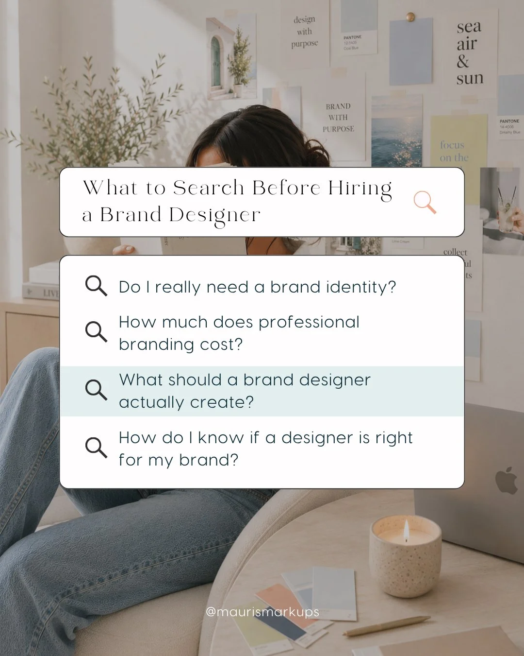 There&rsquo;s something very satisfying about doing a little research before handing over your credit card. 😌

If you&rsquo;re thinking about hiring a brand designer, here are a few things worth searching before you make a decision:

🔍 Do I really 