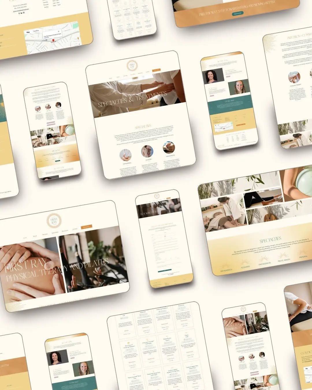 The website is live! 💻✨

I'm so excited to share the new website design for @firstraypt_pilates First Ray Physical Therapy &amp; Pilates.

After creating a brand identity that felt warm, welcoming, and restorative, it was time to bring that vision o