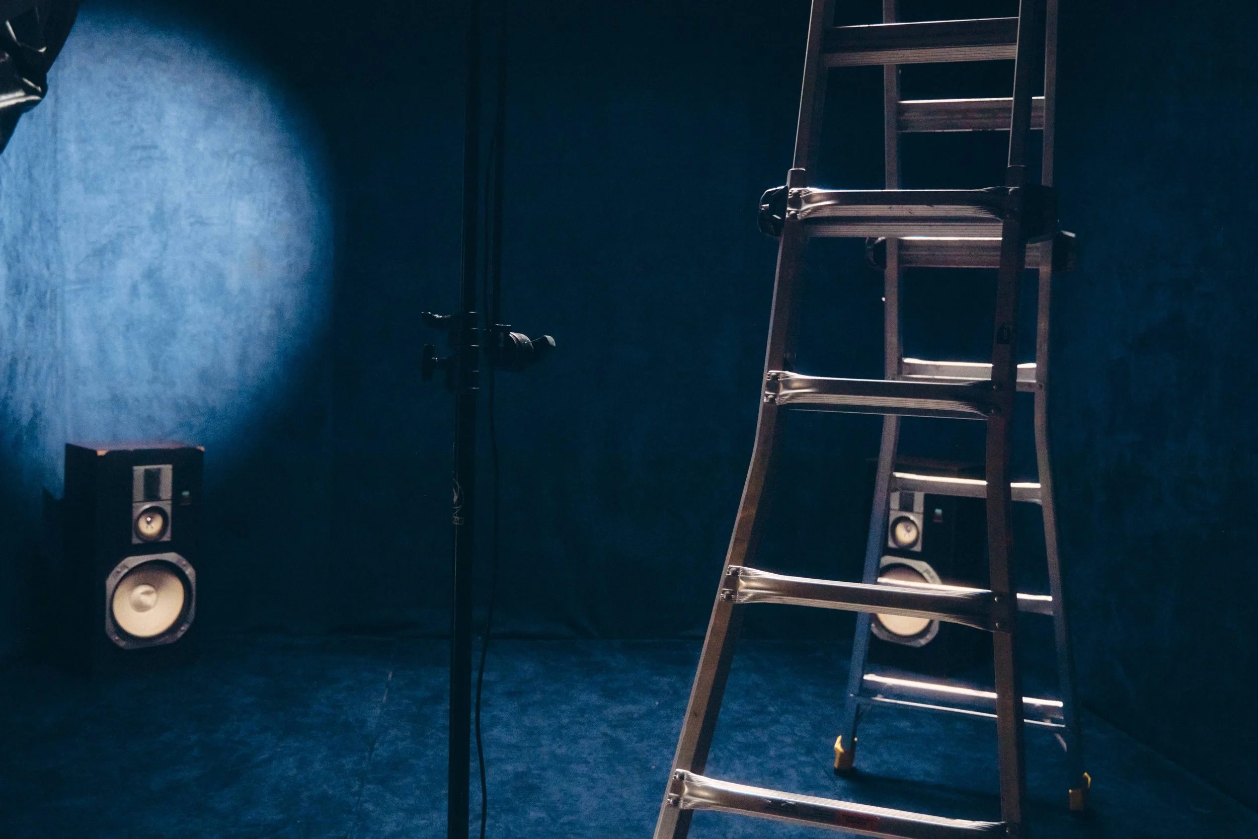 Blue studio interior