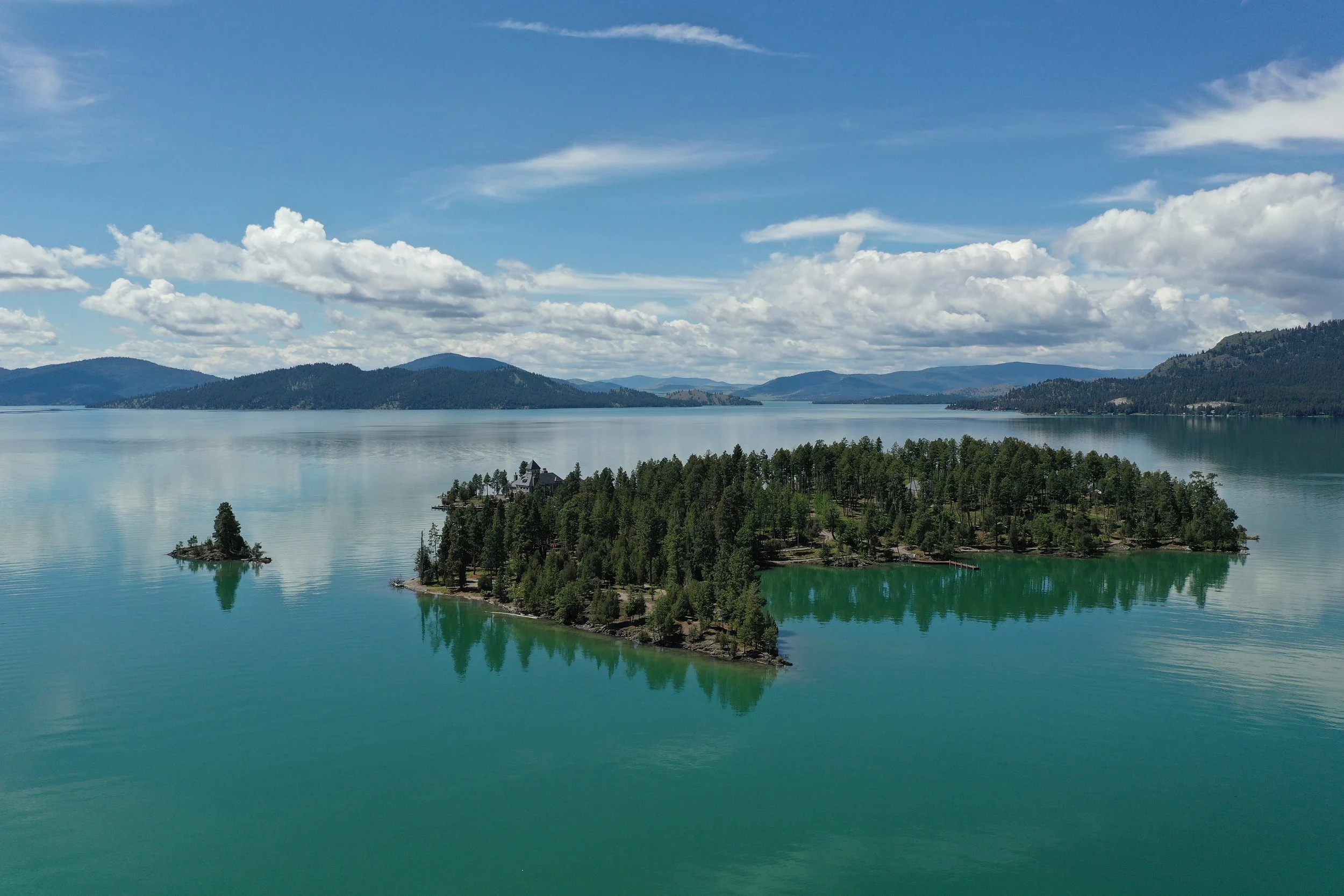 Flathead Lake aerial view in Montana