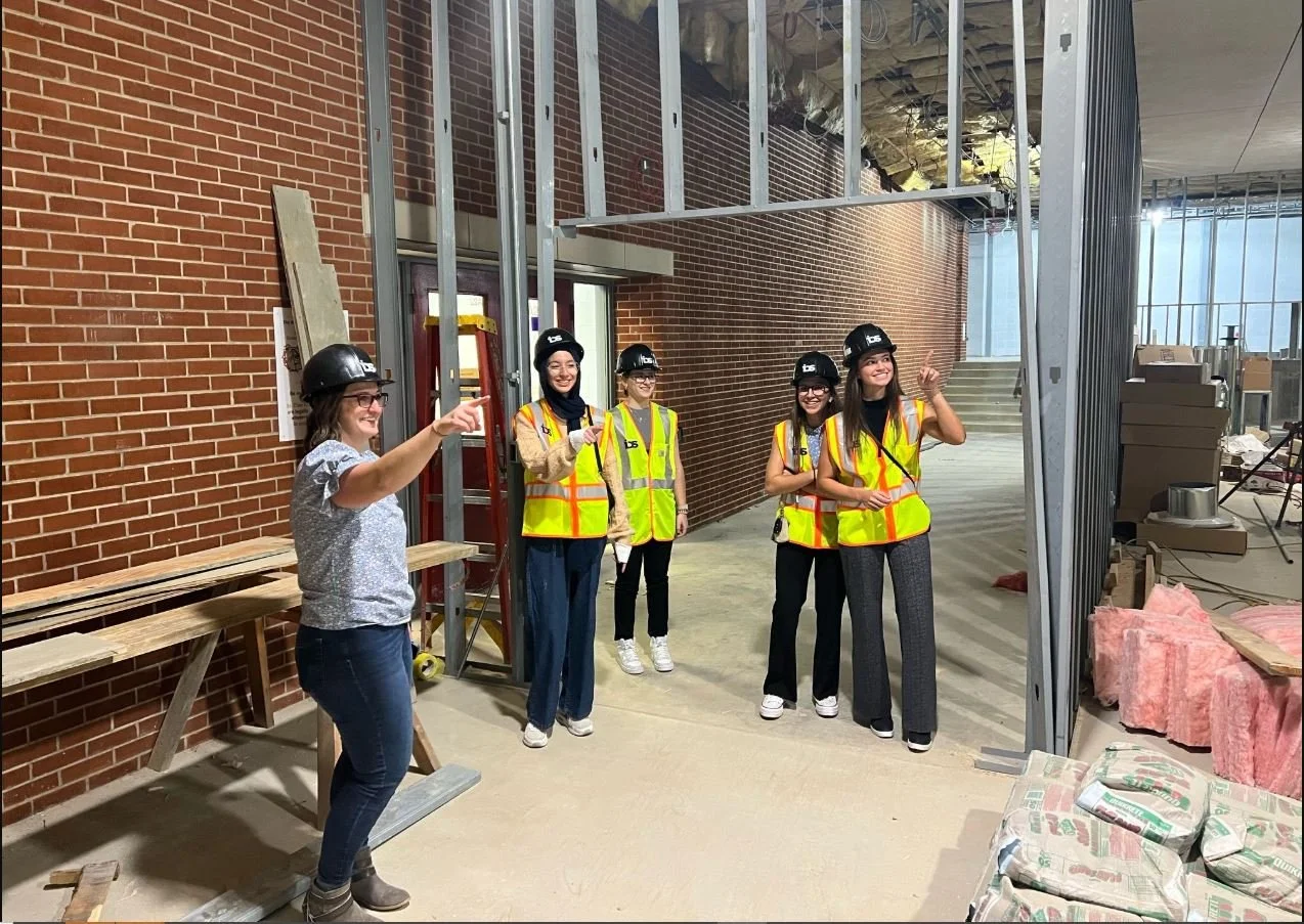 Meg showing class construction site.JPG