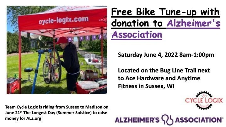 Please support the Alzheimer&rsquo;s Association by donating and getting a free bike tuneup