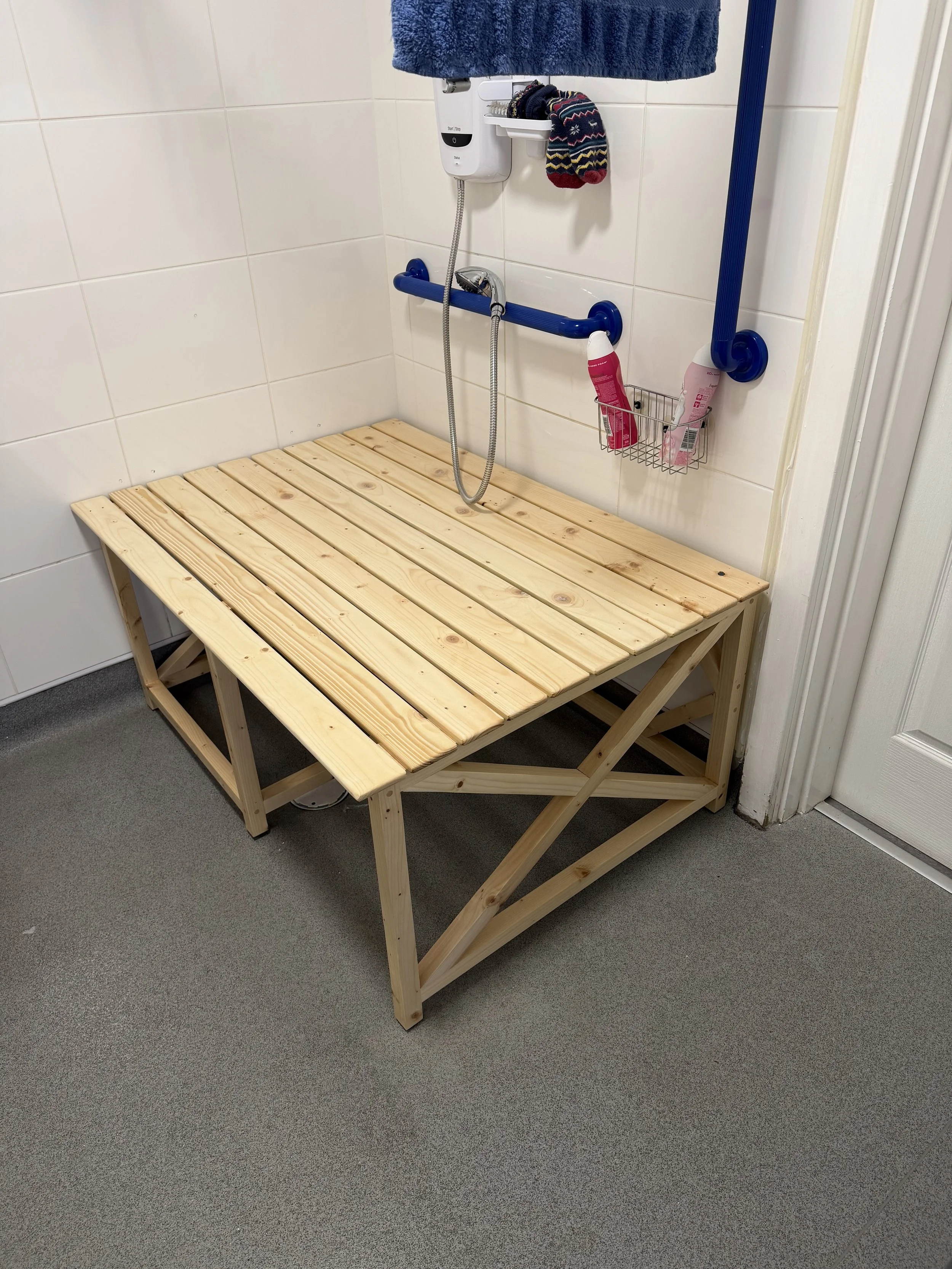 Bespoke 100% Solid Wood Wet Room Bench