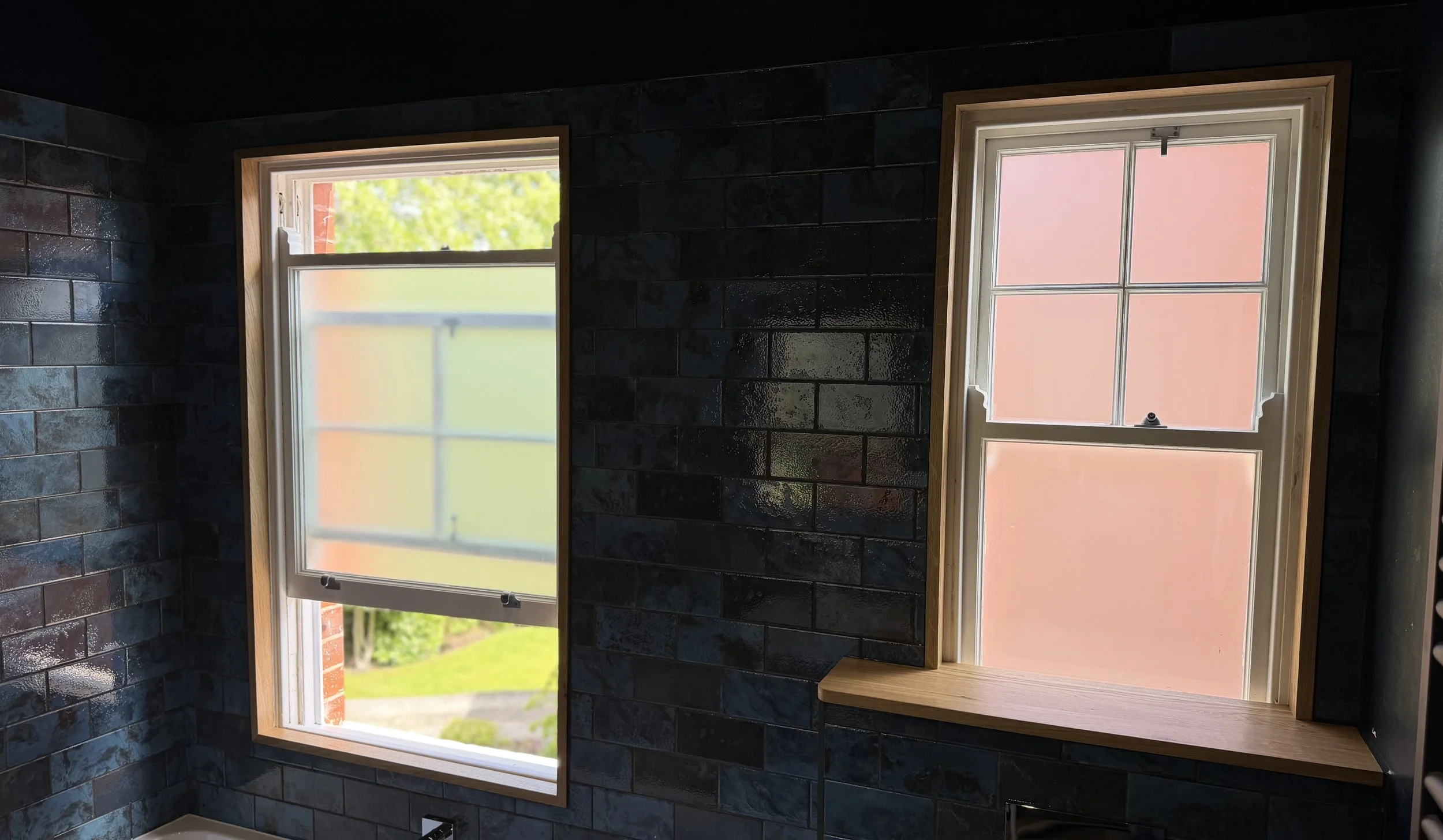 Bespoke Solid Oak Modern Bathroom Window Set