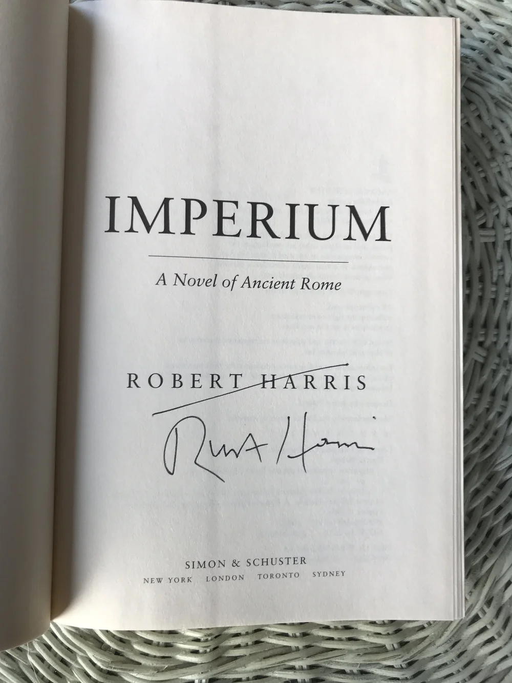 Imperium--Robert Harris, NEW, SIGNED! — K's Beach Reads