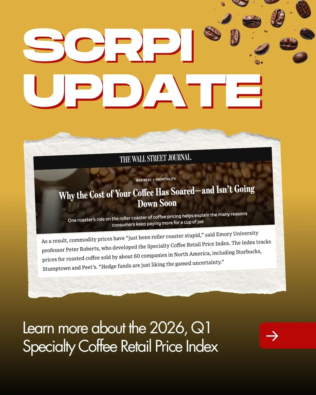 📢 Learn more about the 2026, Q1 Specialty Coffee Retail Price Index and how commodity prices are currently &ldquo;rollercoaster stupid&rdquo;