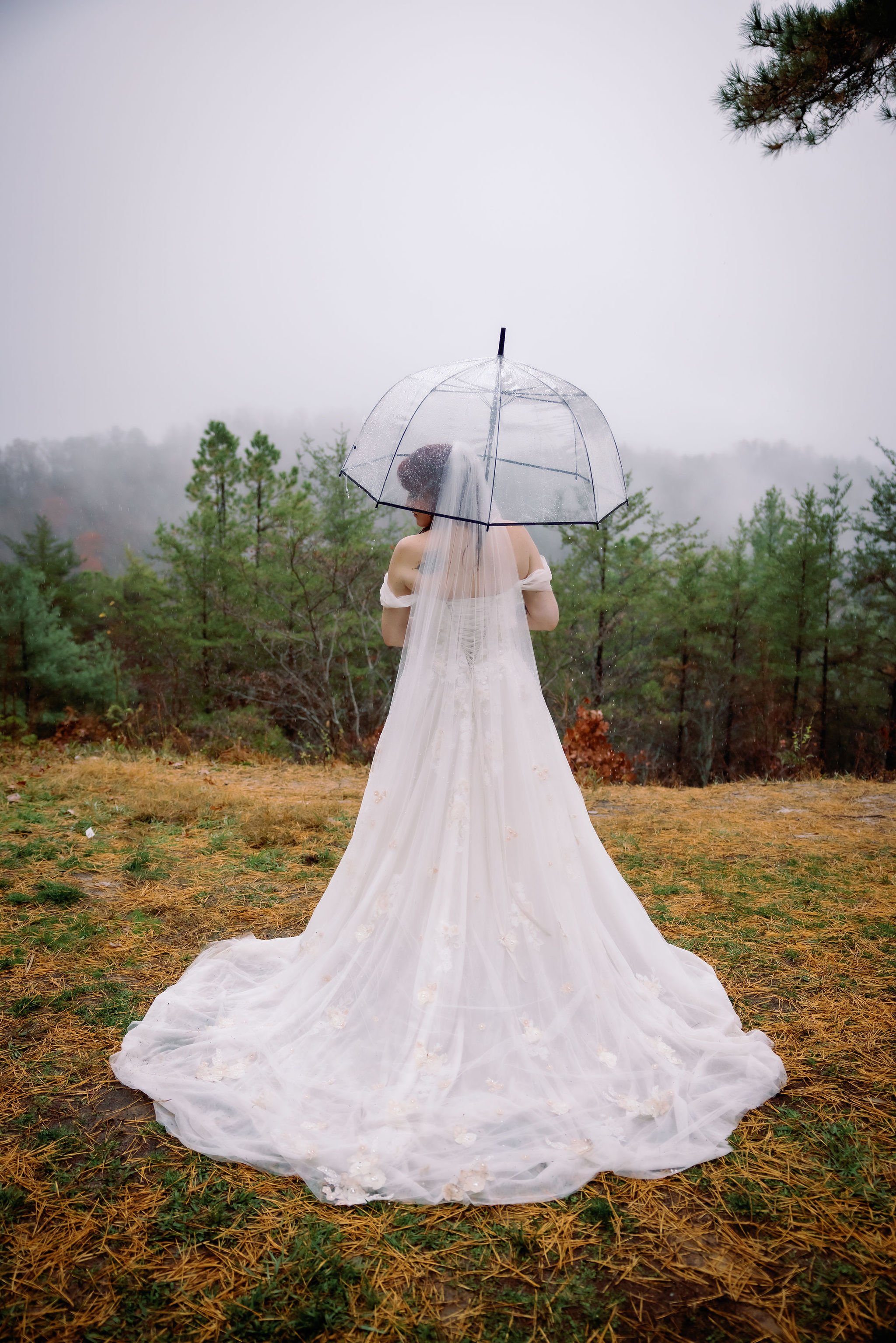 Gatlinburg-wedding-photographers-rainy-wedding-photos-wedding-dress