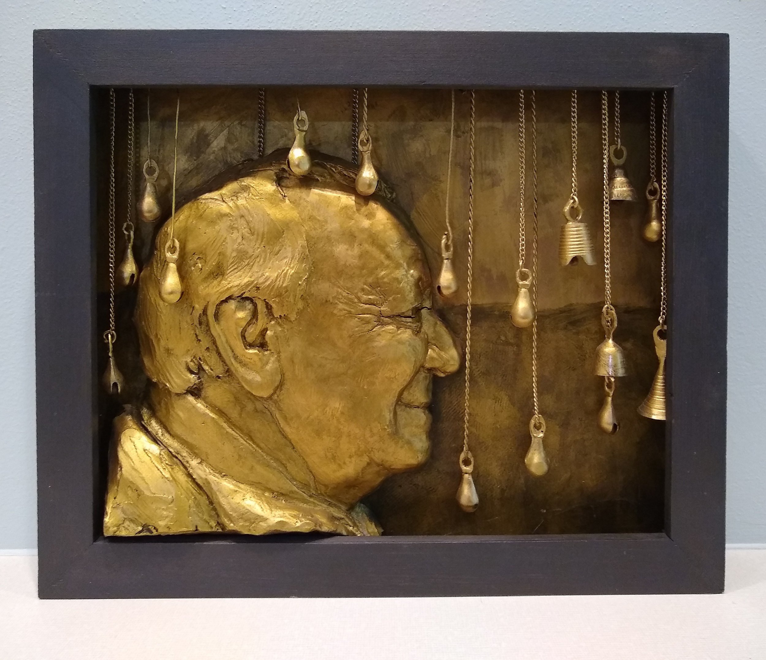 "Brass Bells", 19"x15"x3", 2019-2020