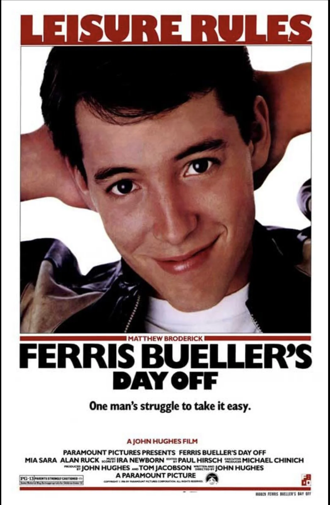 Ferris Bueller's Day Off ~ 7:30 PM (Presented on 35mm by Odyssey Film Institute)