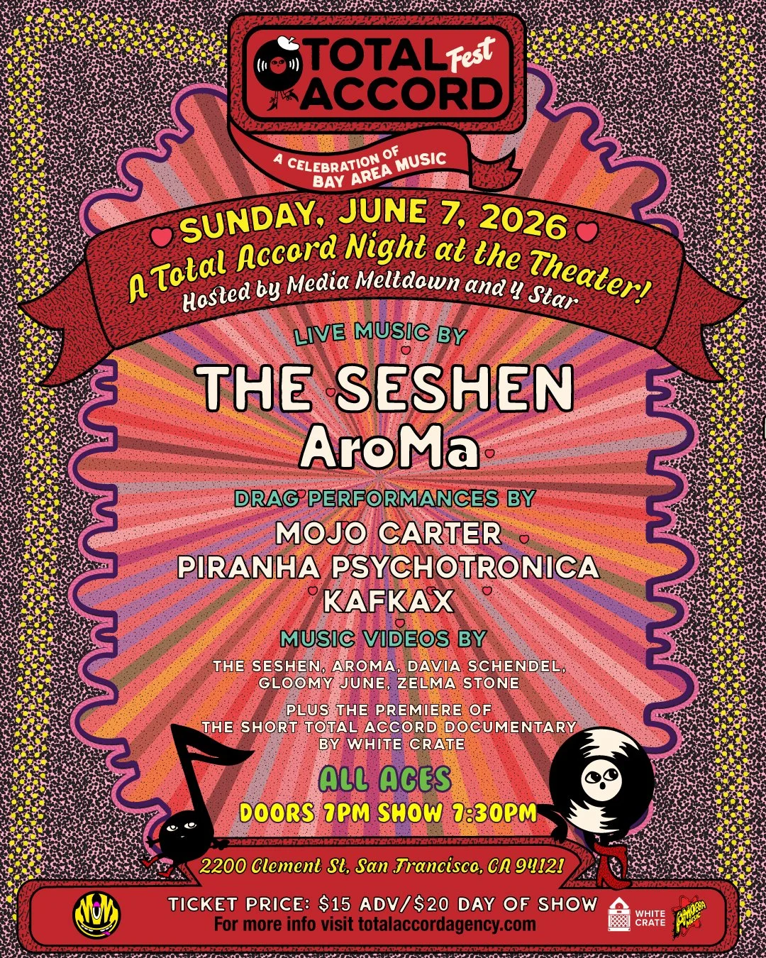 LIVE MUSIC: A Total Accord Night at the Theater with The Seshen, AroMa &amp; more! ~ Doors at 7:00 PM &amp; Show at 7:30 PM