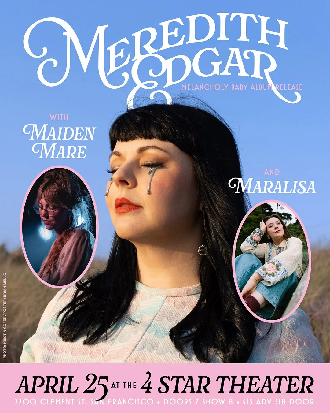 LIVE MUSIC: Meredith Edgar (Album Release), Maiden Mare, Maralisa ~ Doors at 7:00 PM &amp; Music at 8:00 PM