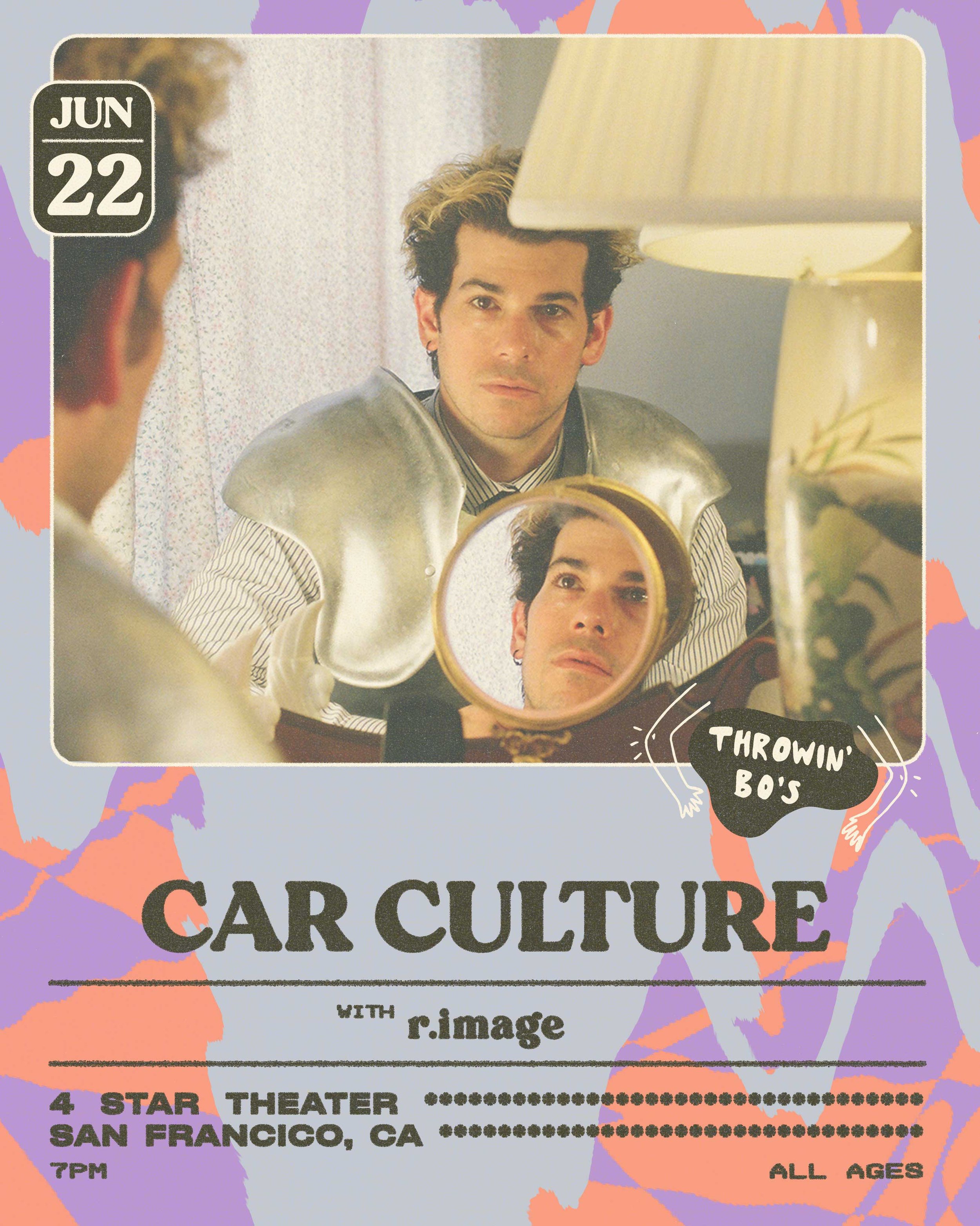 LIVE MUSIC: Car Culture, r. image (Presented by THROWIN' BO'S) ~ Doors at 7:00 PM &amp; Music at 8:00 PM