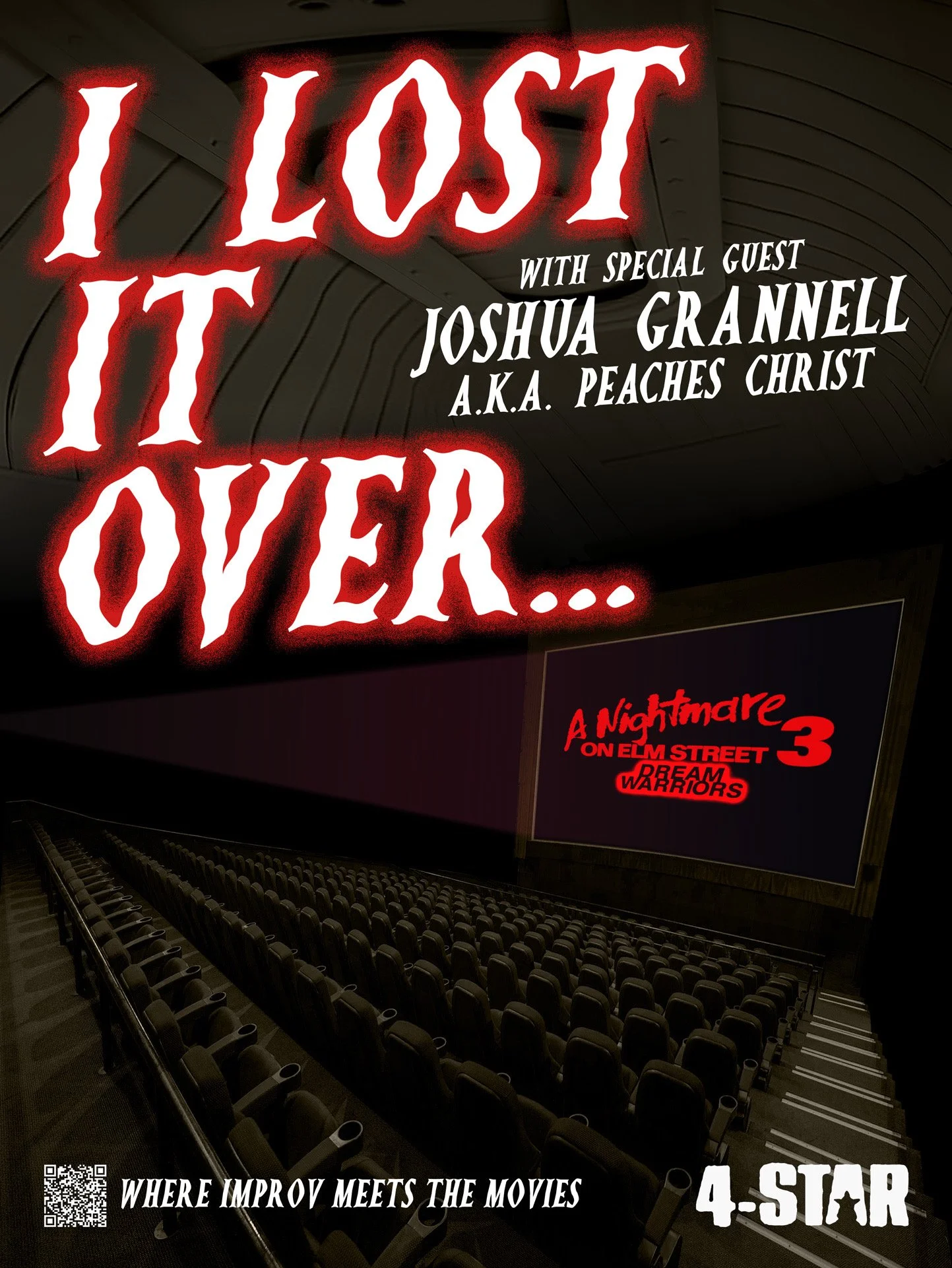 I LOST IT OVER: Nightmare on Elm Street 3 (with LIVE IMPROV hosted by Alice Wu with special guest Joshua Grannell a.k.a. Peaches Christ) ~ Doors at 7:00 PM, Show at 7:30 PM, Movie at 8:15 PMl