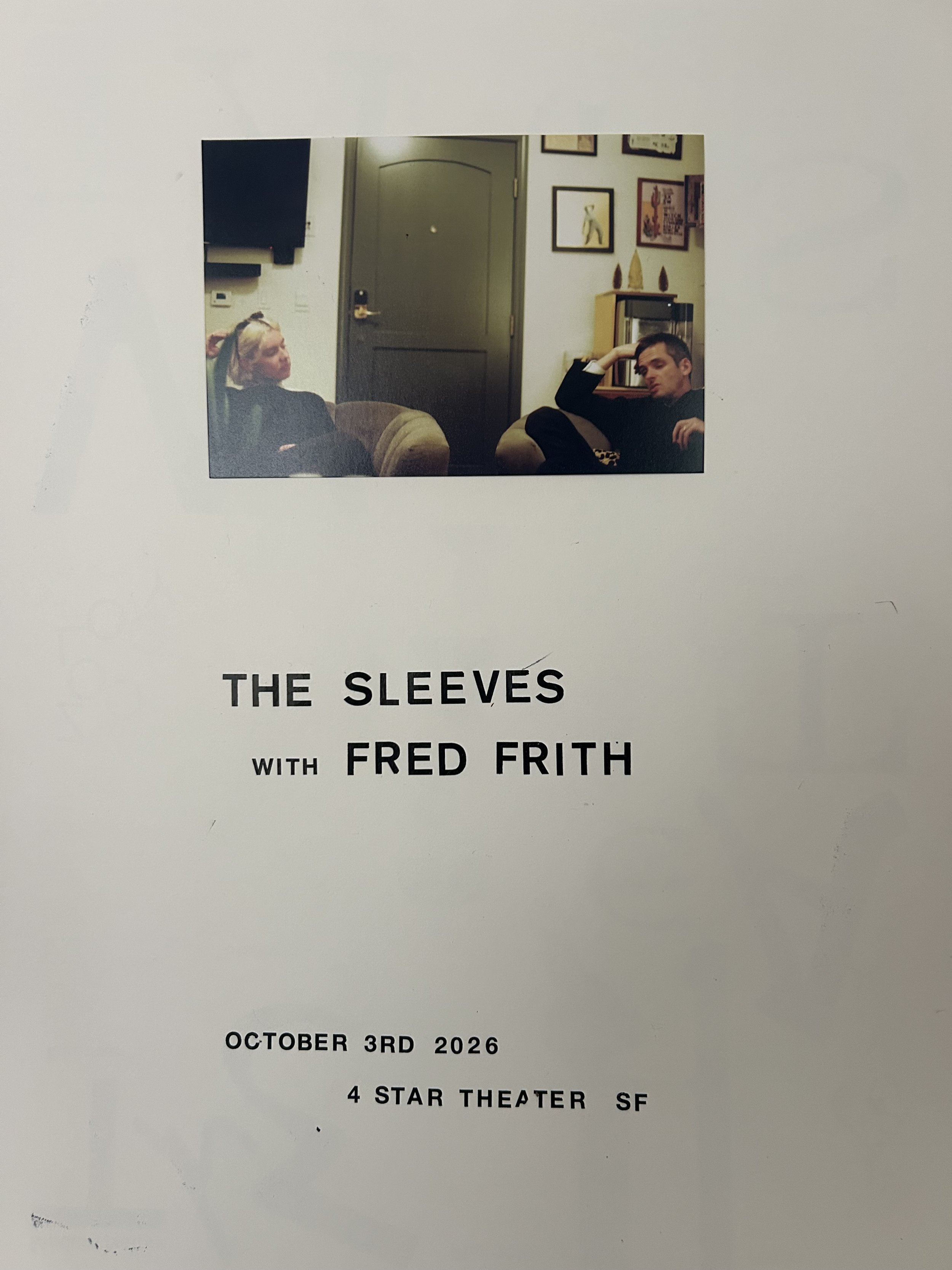 LIVE MUSIC: The Sleeves, Fred Frith ~ Doors at 7:00 PM &amp; Music at 8:00 PM