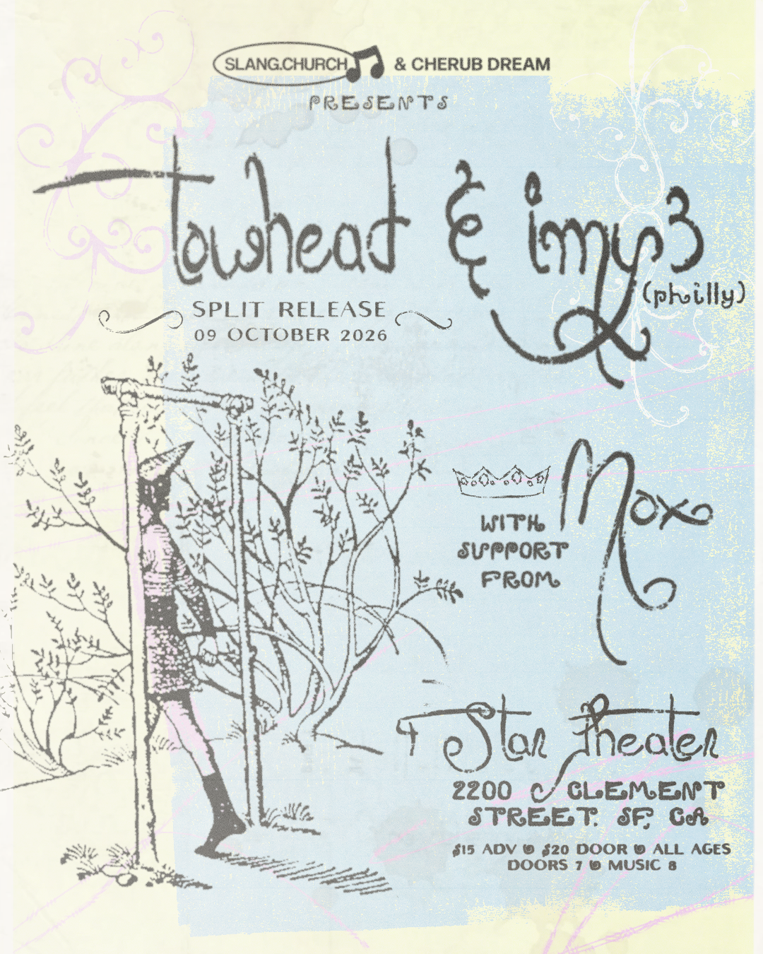 LIVE MUSIC: Towhead, imy3, Mox (Presented by Slang Church &amp; Cherub Dream) ~ Doors at 7:00 PM &amp; Music at 8:00 PM