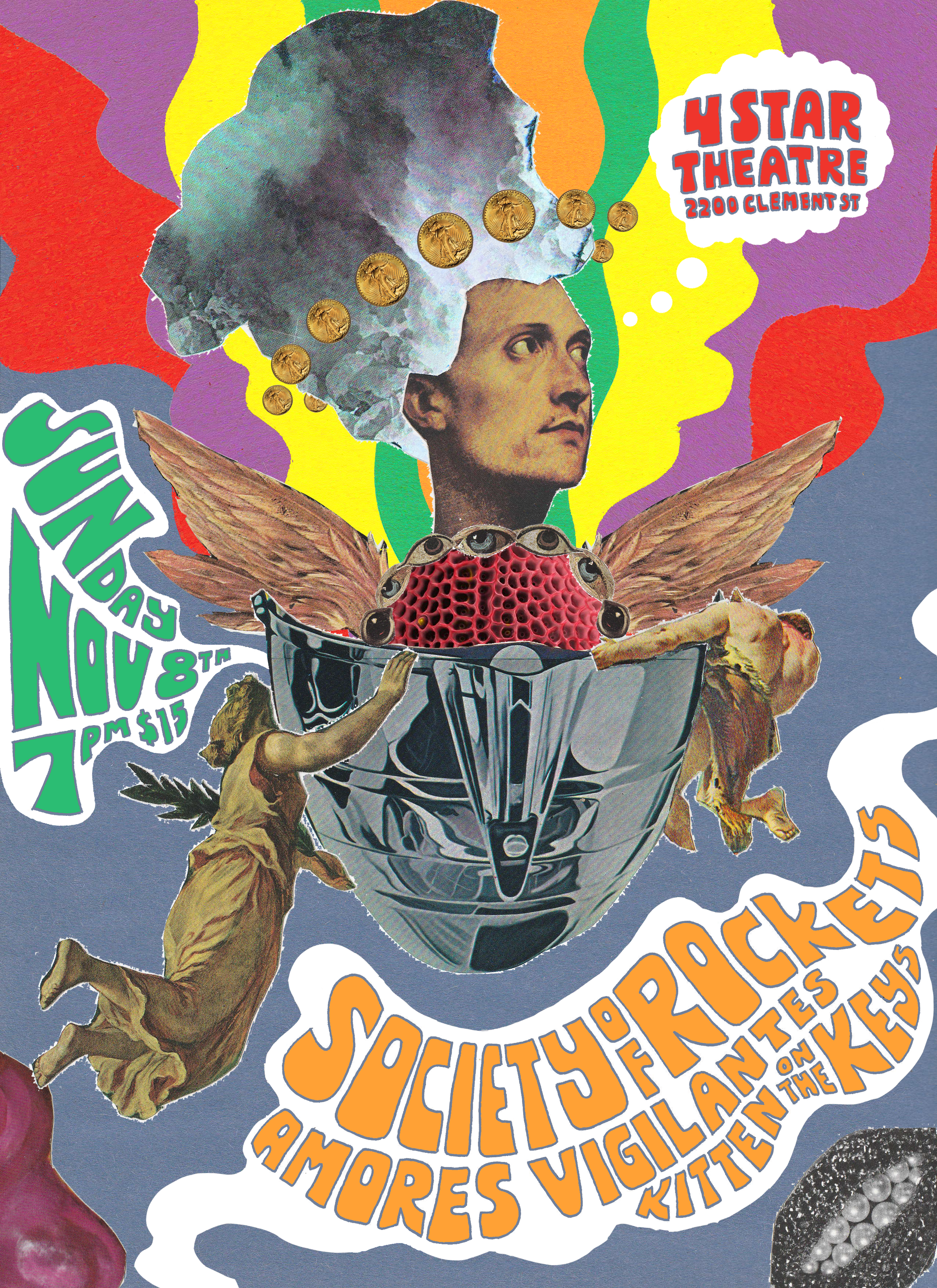 LIVE MUSIC: Society of Rockets, Amores Vigilantes, Kitten on the Keys ~ Doors at 7:00 PM &amp; Music at 8:00 PM