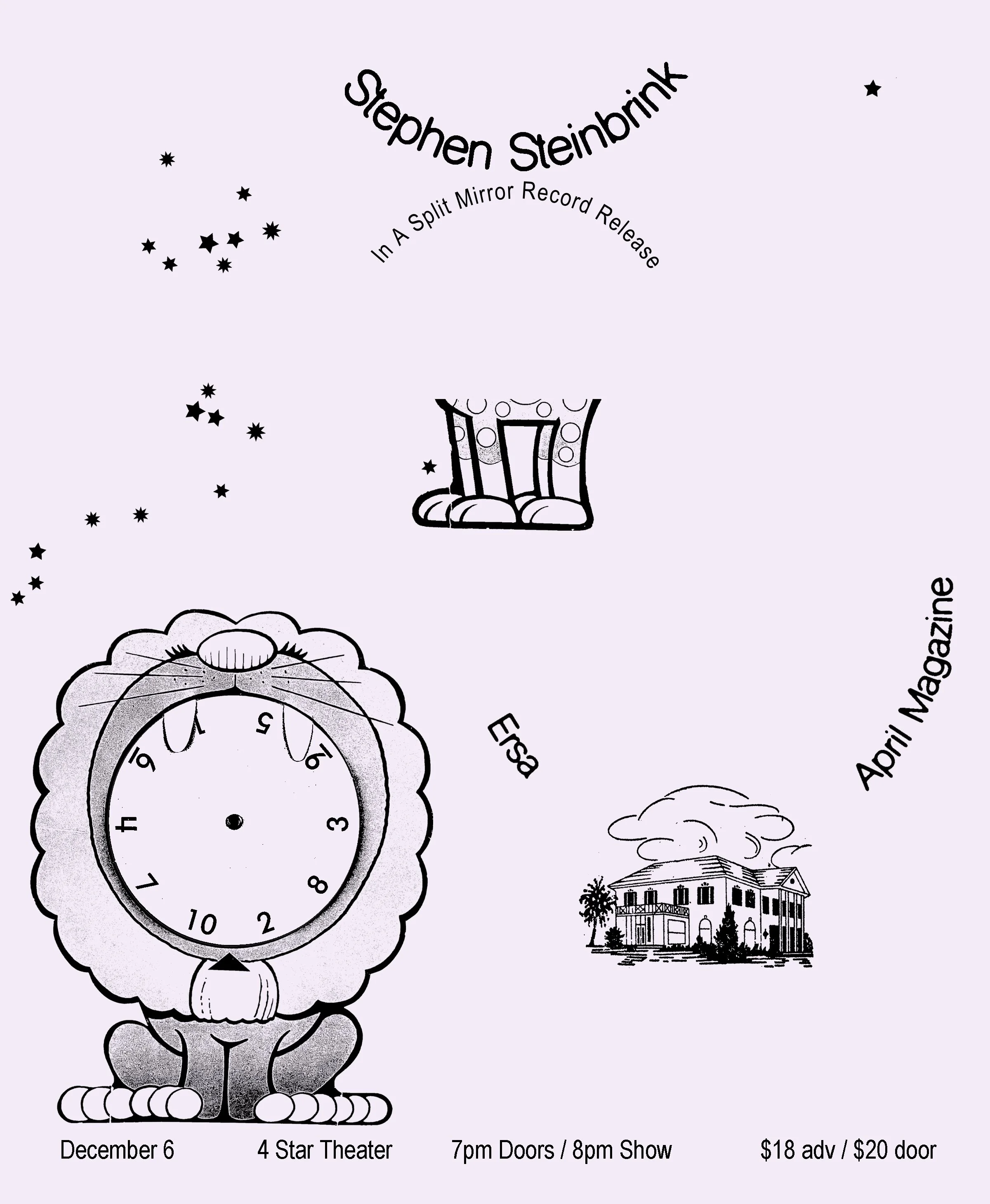 LIVE MUSIC: Stephen Steinbrink (Record Release), April Magazine, ersa ~ Doors at 7:00 PM &amp; Music at 8:00 PM