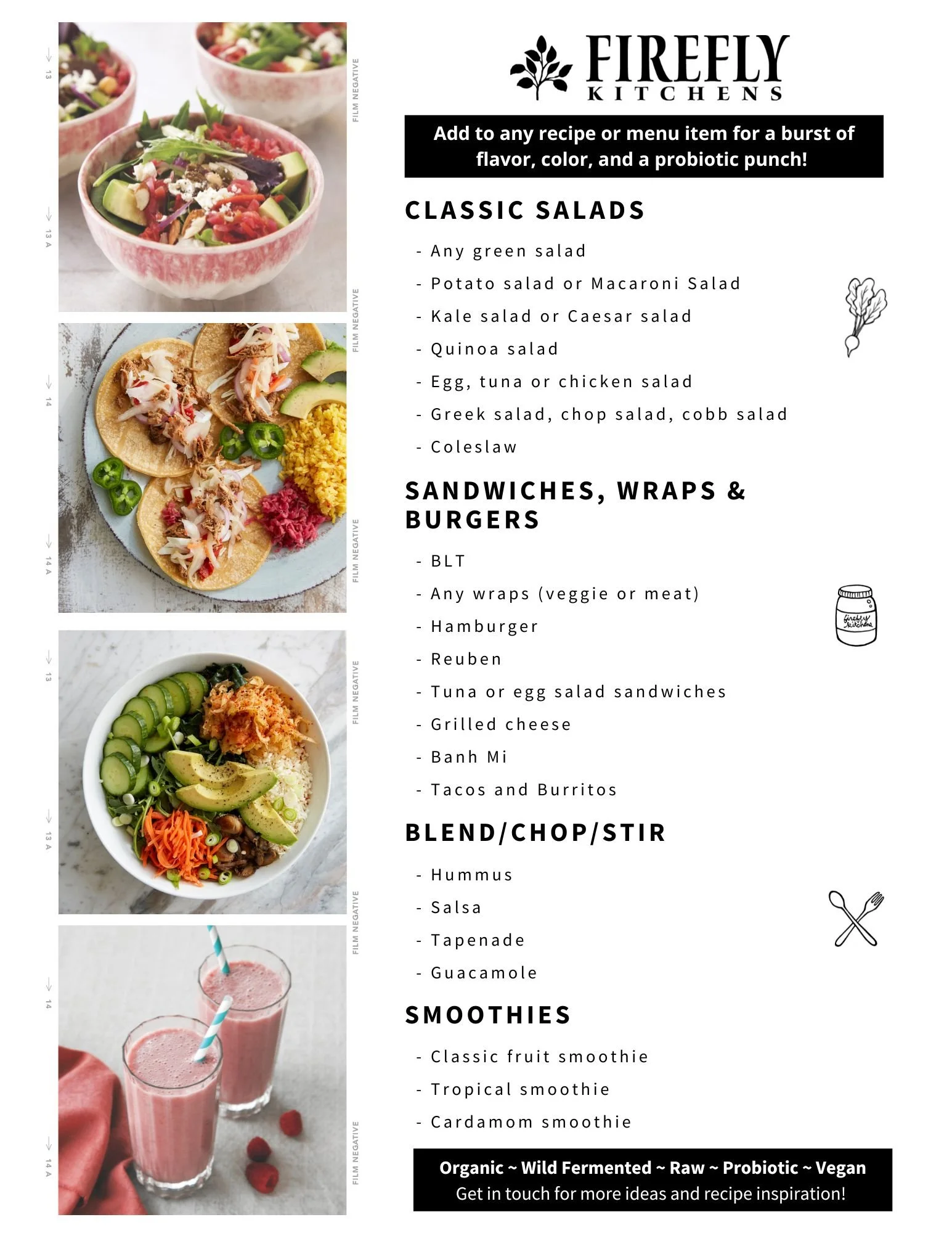 Firefly Kitchen Sample Menu — Firefly Kitchens