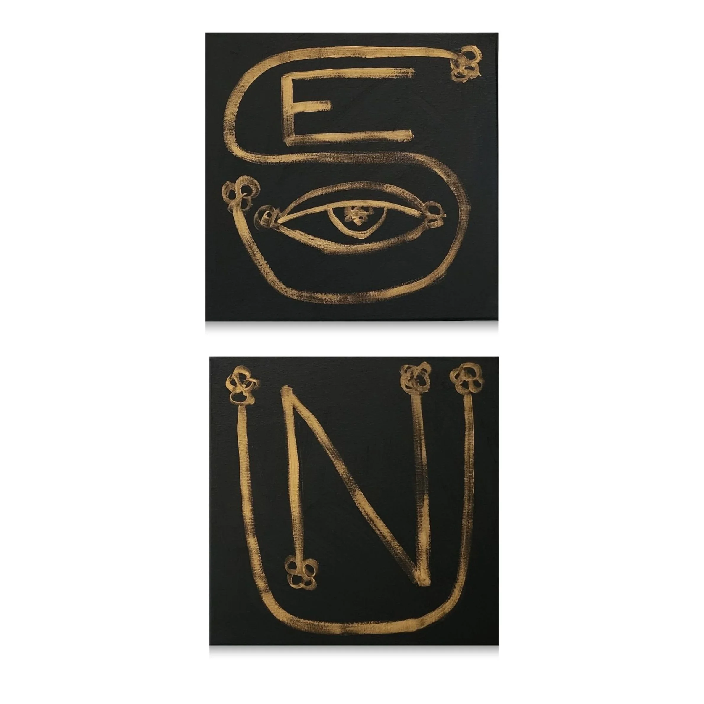 Sei Un (Nebula, Japanese), 2026. Two 12 x 12 in.